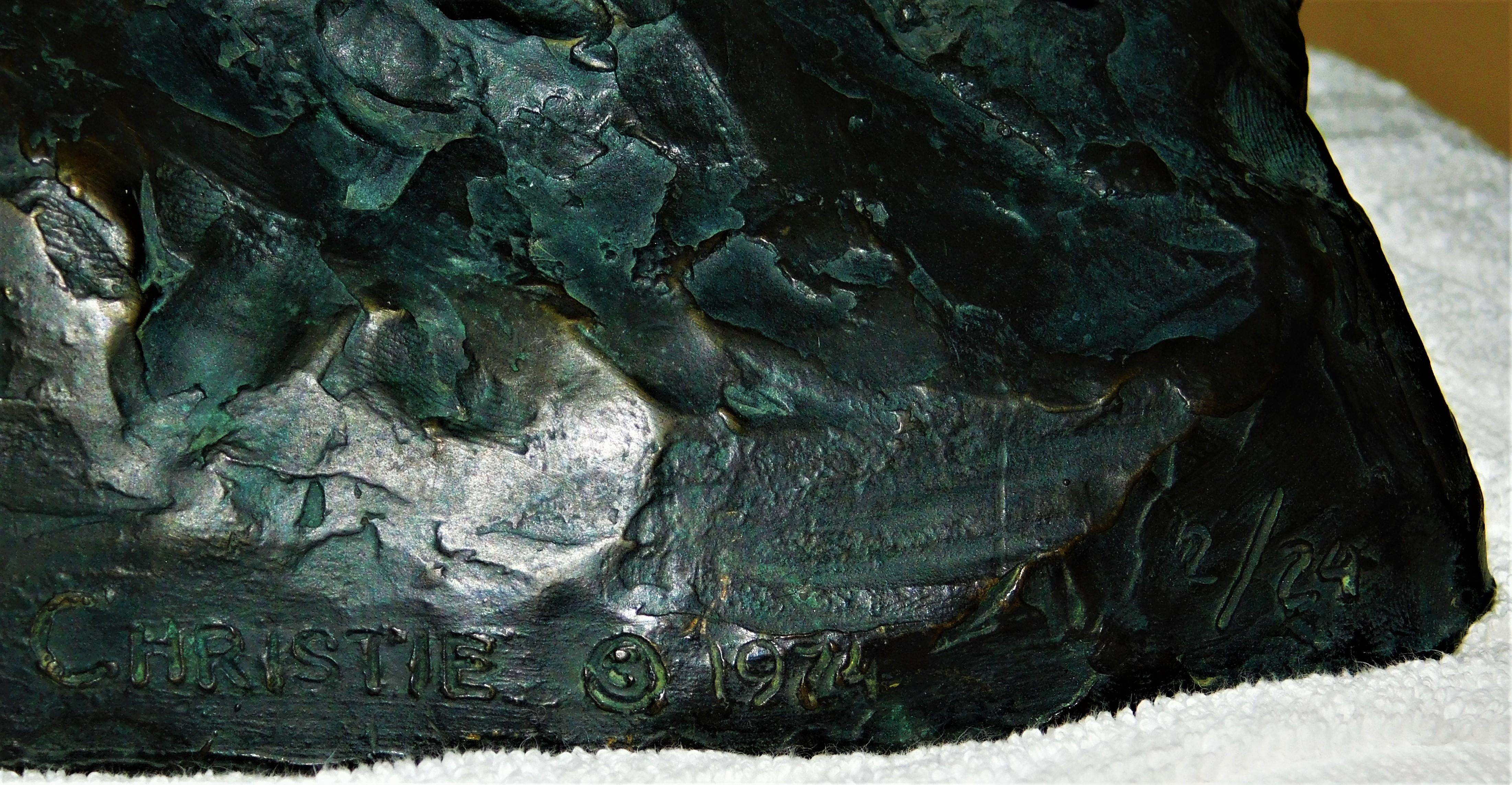 Late 20th Century Keith Christie Western Bronze Sculpture 