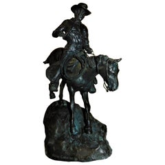 Keith Christie Western Bronze Sculpture "Shortcut" Signé Horse Cowboy Artwork