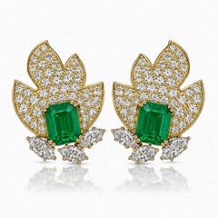 Boucles d'oreilles émeraude 18K de Keith Davis