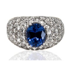 Keith Davis Sapphire Pave Diamond Gold Ring