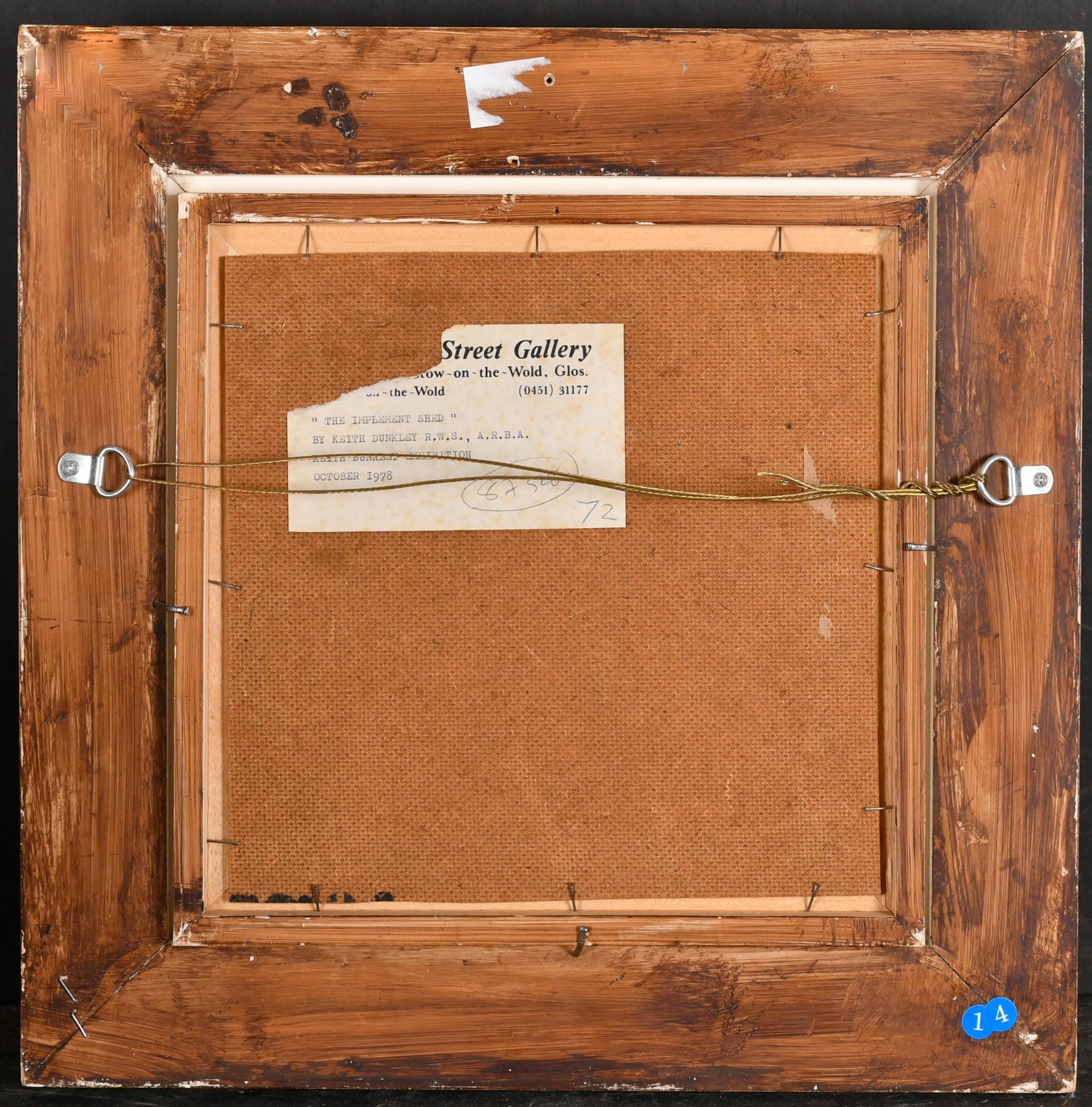 L'étable à outils - peinture moderne britannique du 20e siècle sur les poulets de basse-cour en vente 1