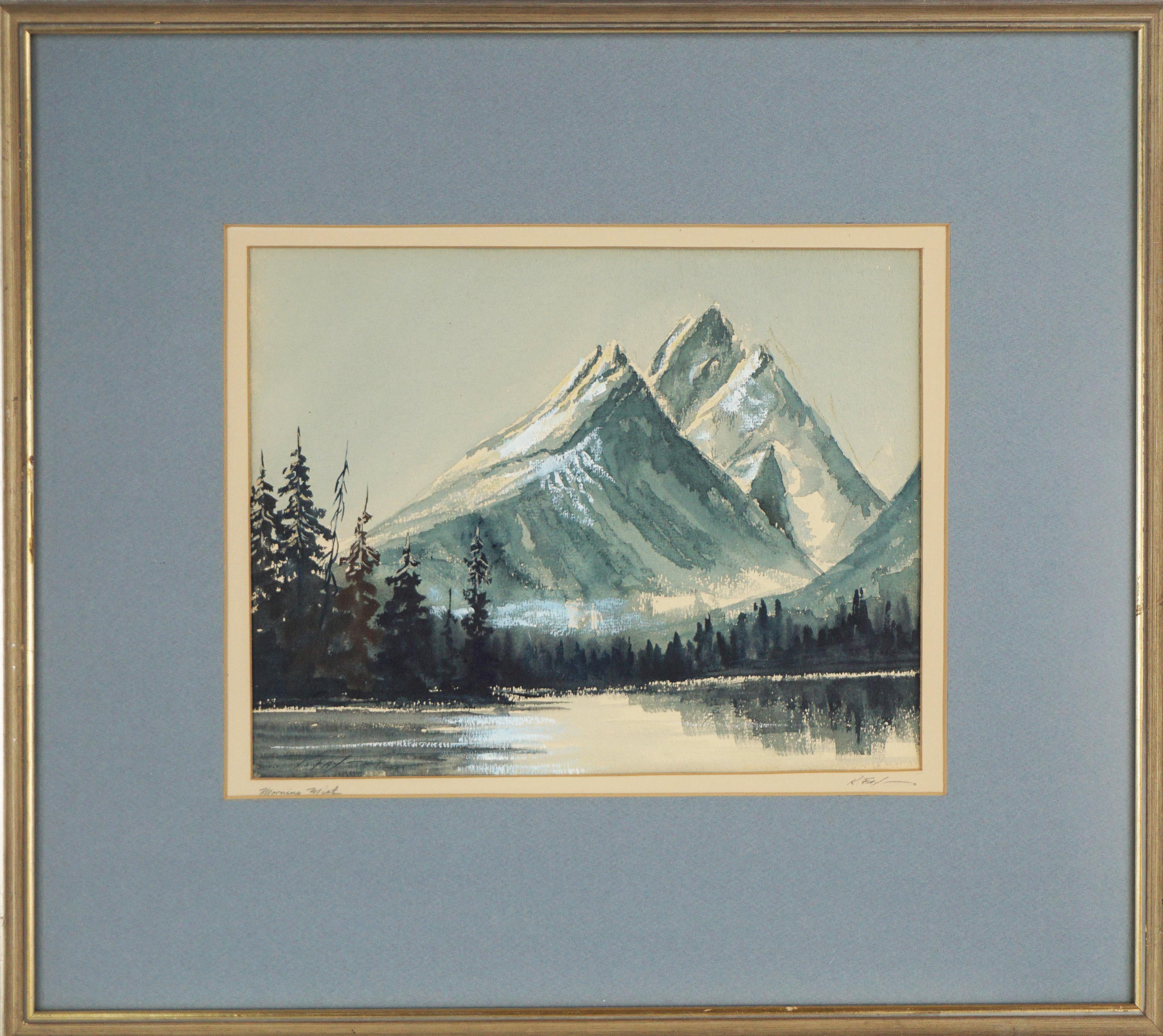 Keith Fay Landscape Painting - Cathedral Group and Grand Teton Mountains Landscape