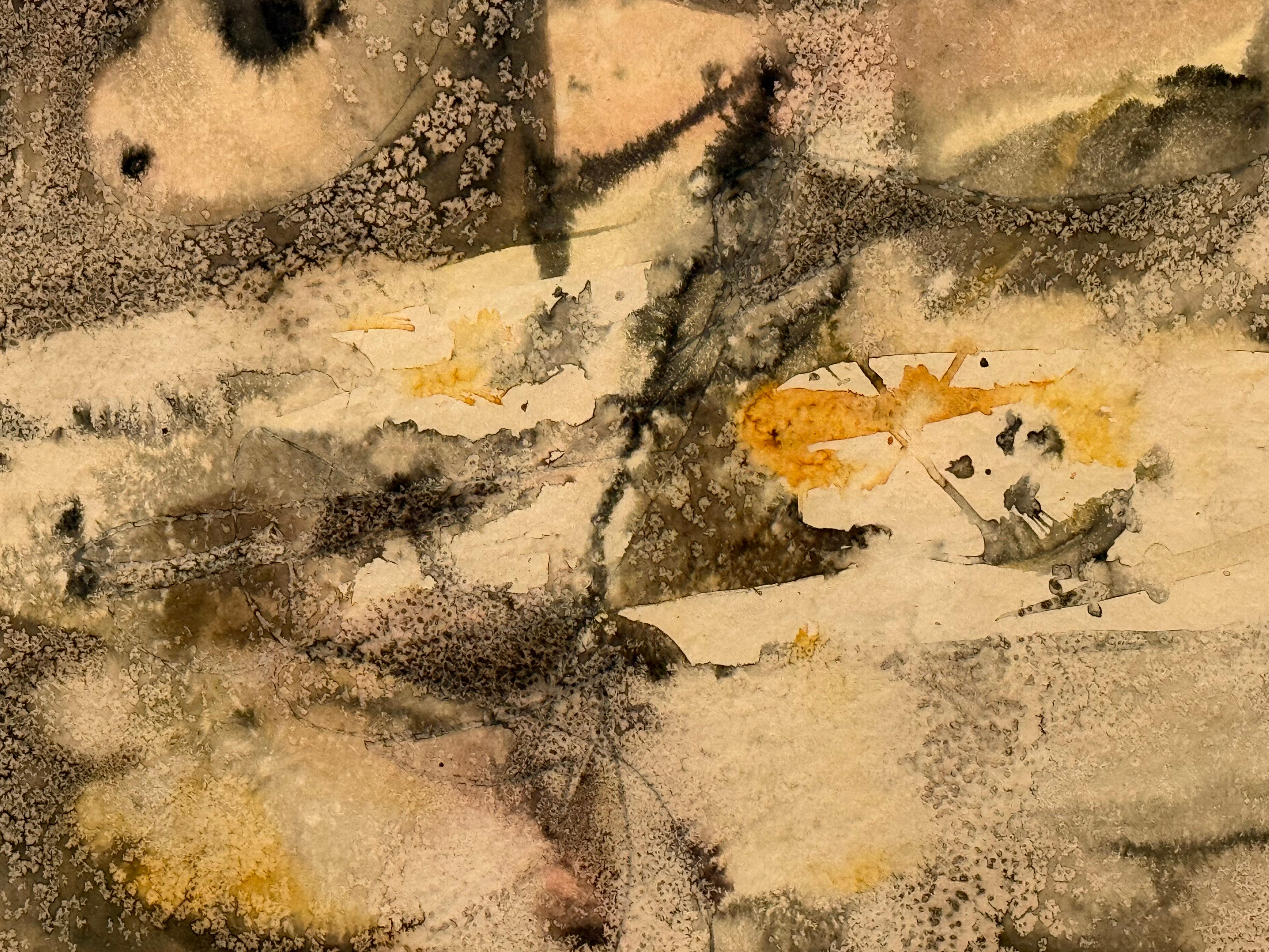 Erdiger Ton Abstraktes Aquarell von Keith Finch im Angebot 2