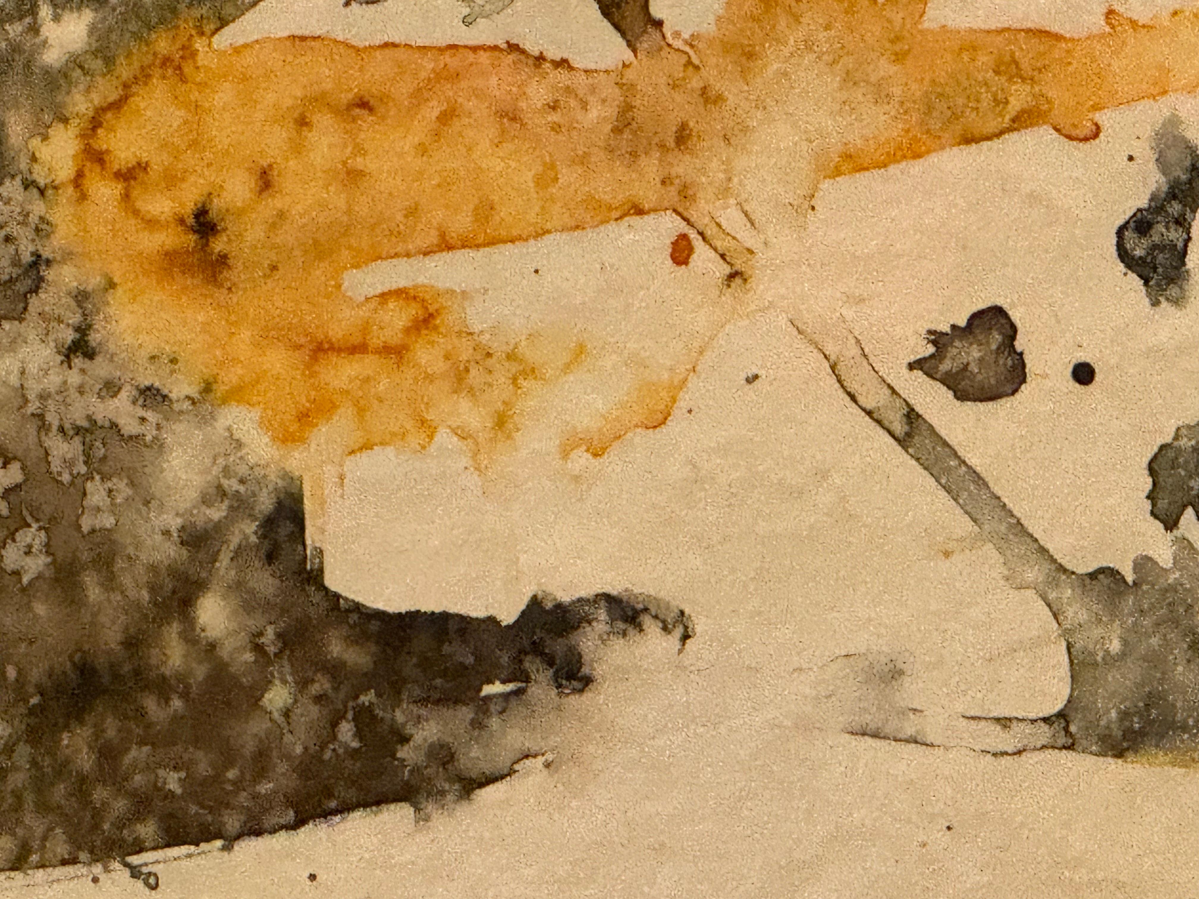 Erdiger Ton Abstraktes Aquarell von Keith Finch im Angebot 4