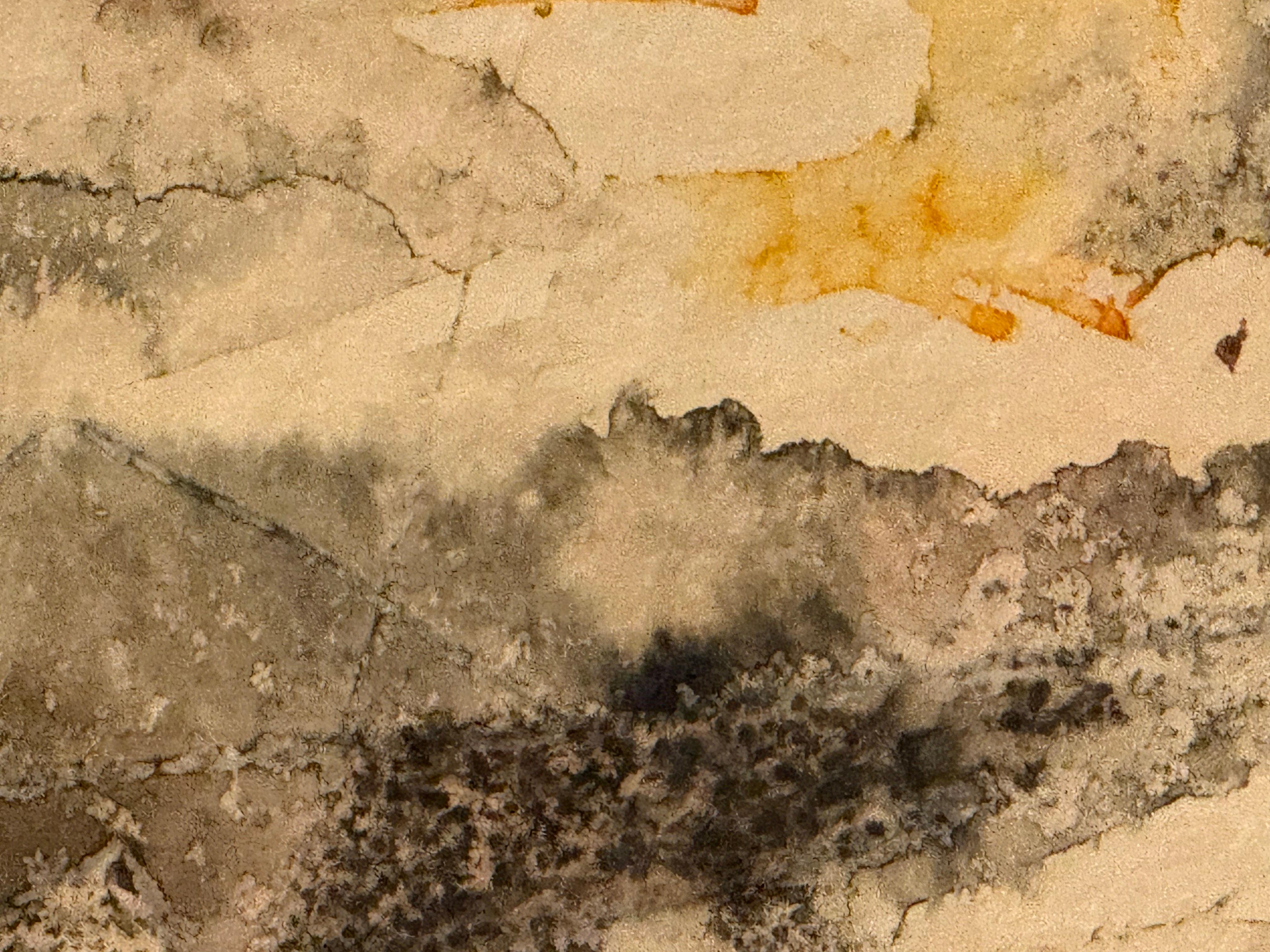 Erdiger Ton Abstraktes Aquarell von Keith Finch im Angebot 5