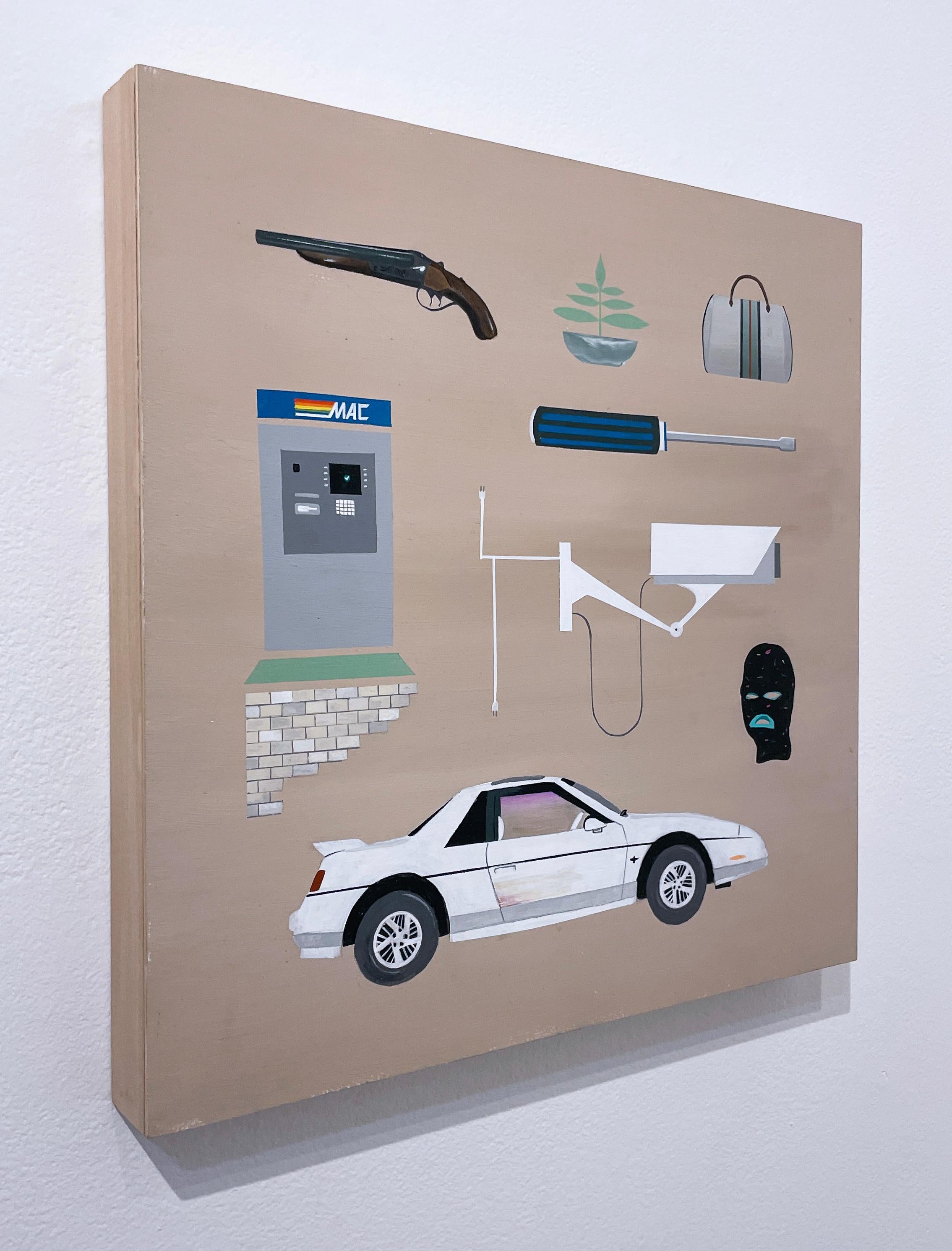 Spree on Fire de Keith Garcia, Pontiac Fiero, bolso Gucci, knolling, tonos tierra en venta 1