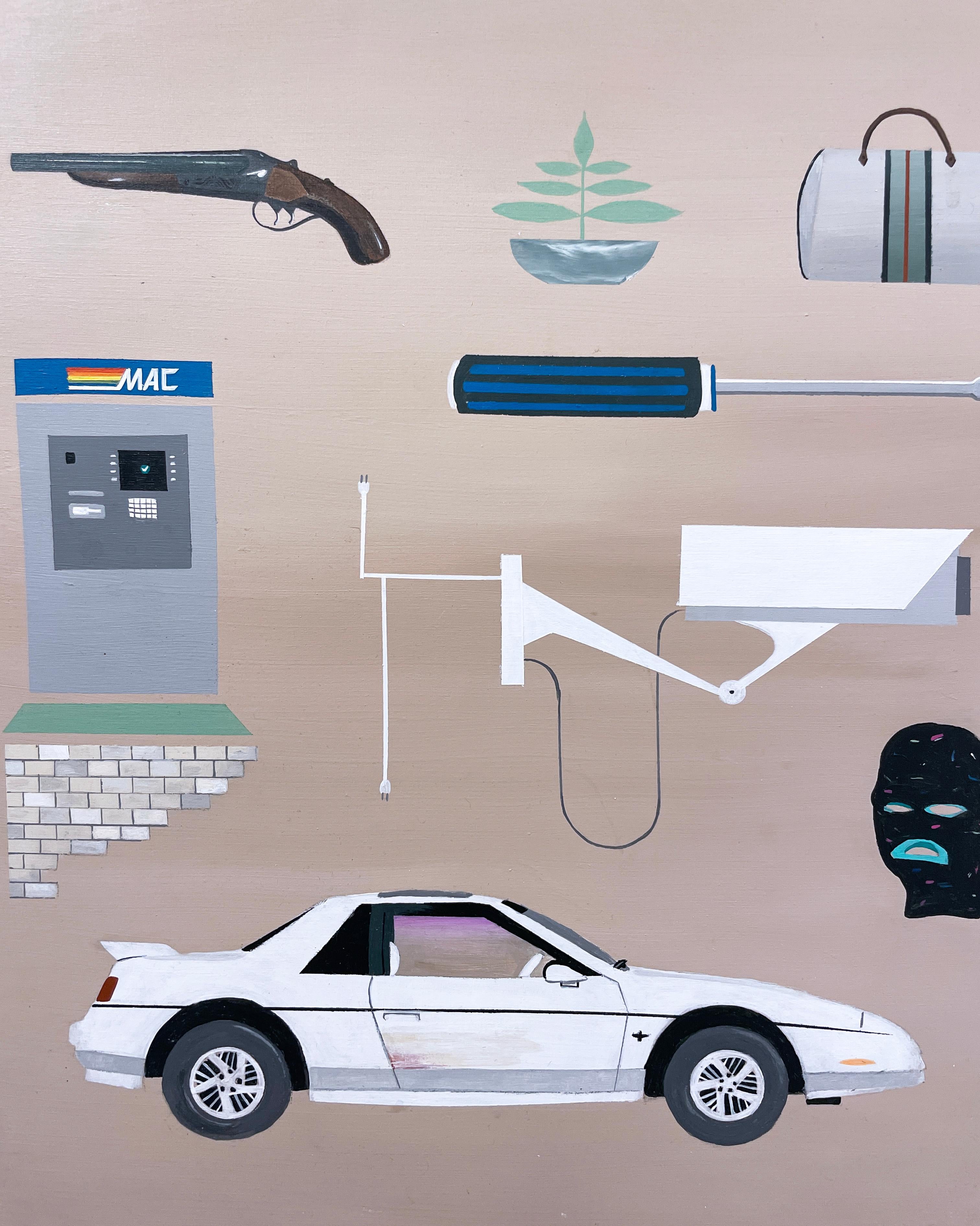 Spree on Fire de Keith Garcia, Pontiac Fiero, bolso Gucci, knolling, tonos tierra en venta 3