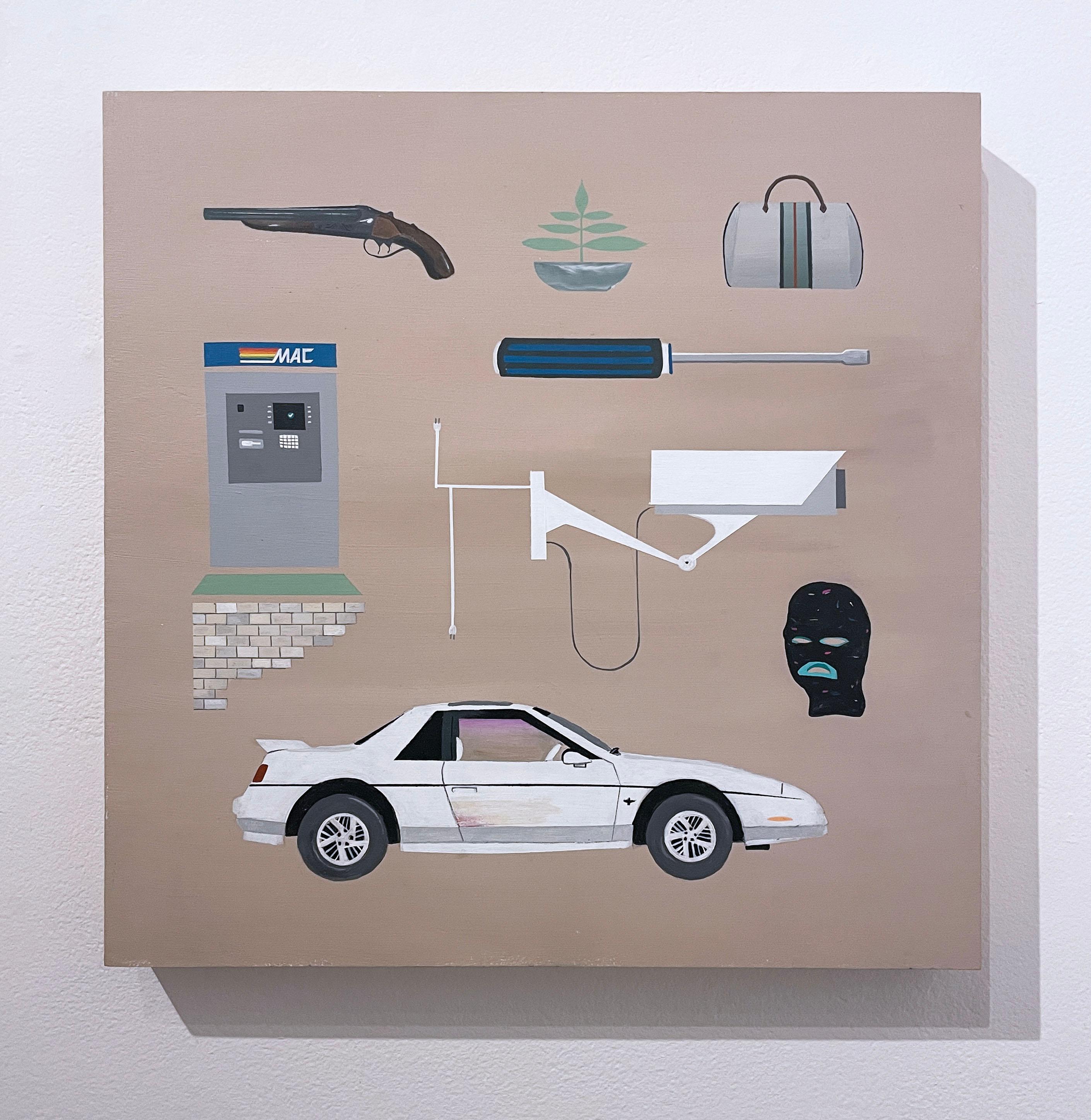 Spree on Fire de Keith Garcia, Pontiac Fiero, bolso Gucci, knolling, tonos tierra en venta 4