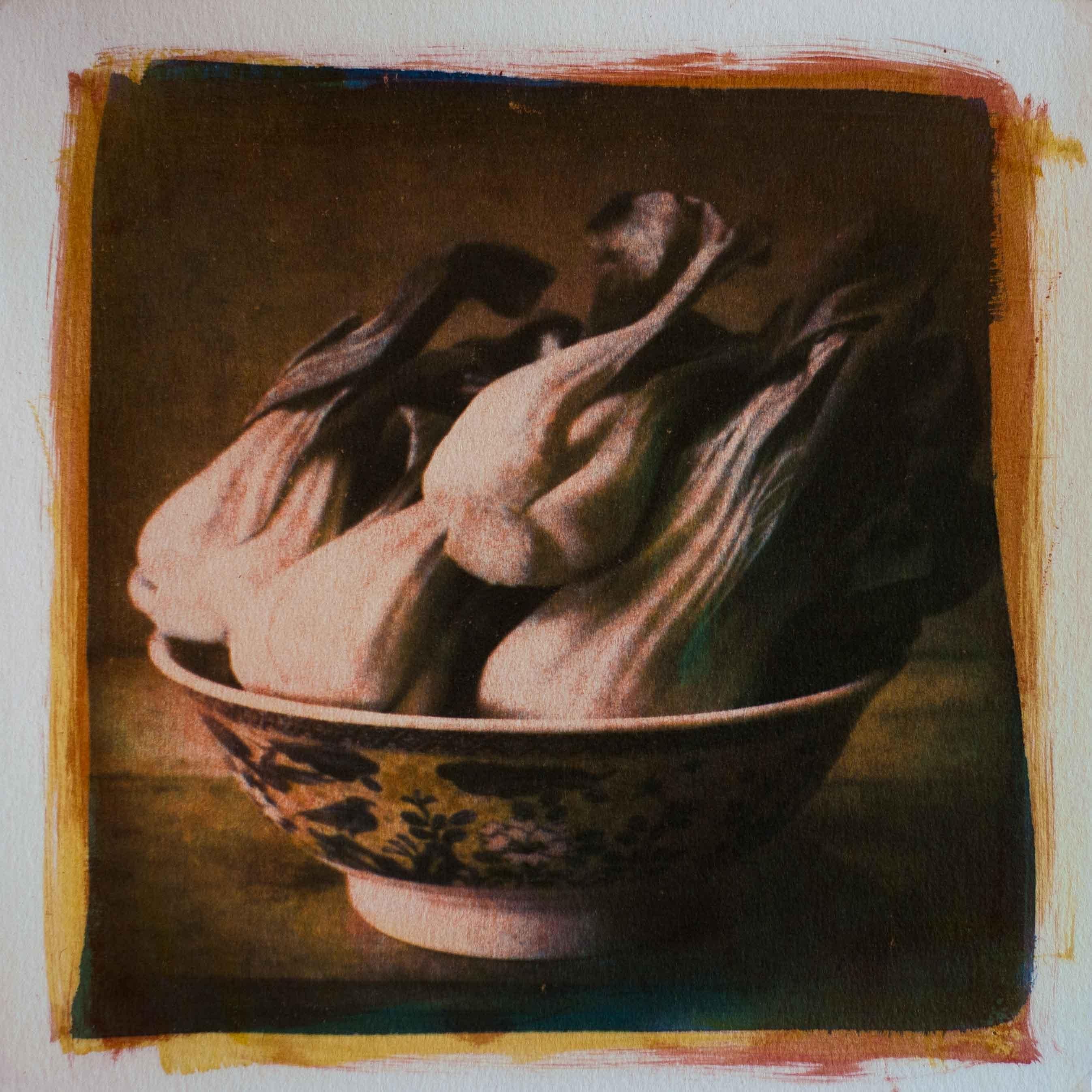 Baby Bok Choy in a Bowl, Mixed Media on Paper - Mixed Media Art by Keith Gerling