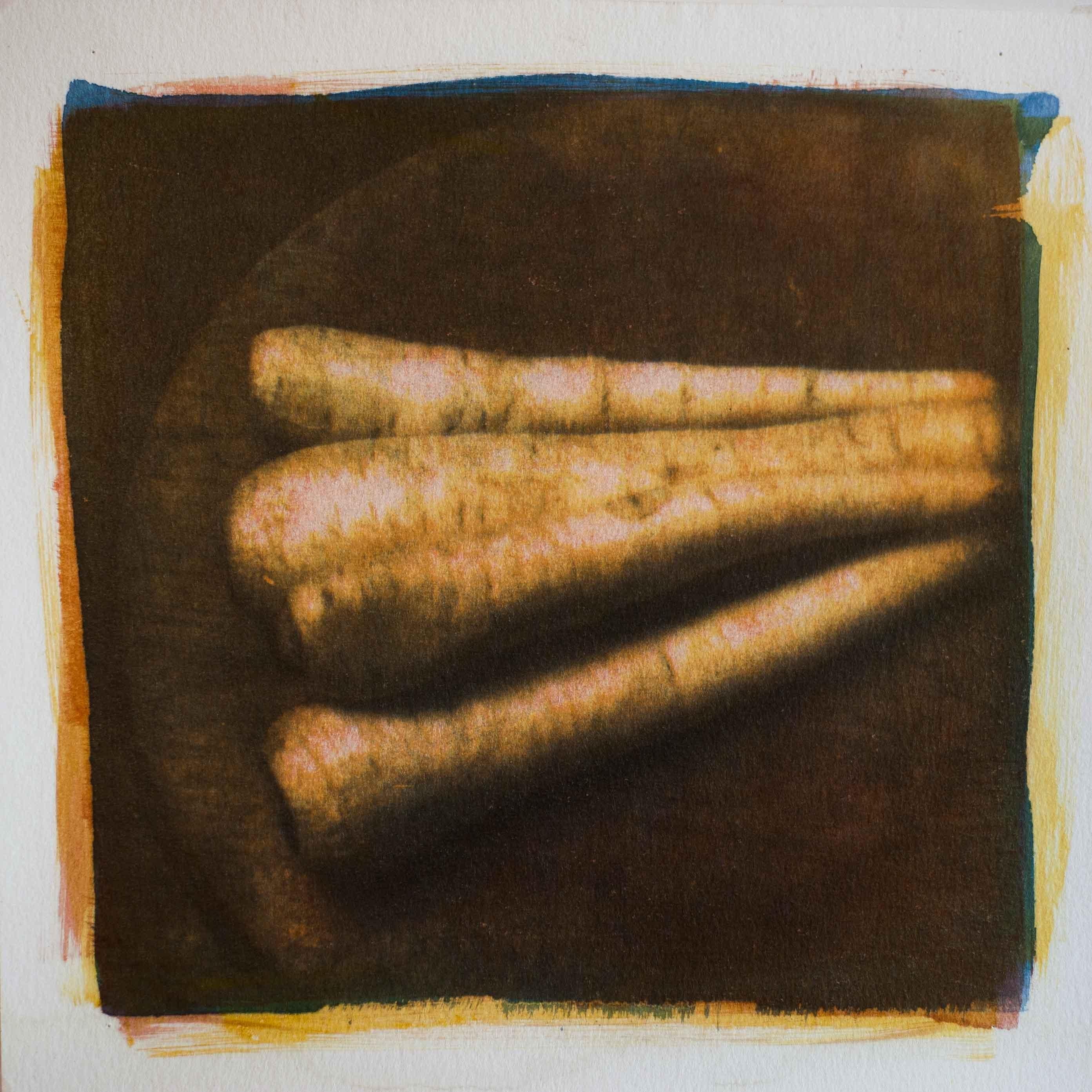 Parsnips, Mixed Media on Paper