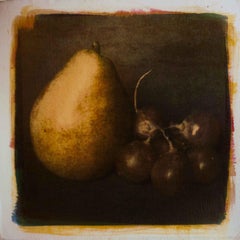 Pear and Grapes, Mixed Media on Paper