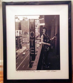 DeeDee Ramone on Balcony: #2 signed print exhibited at the GRAMMY Museum in LA.