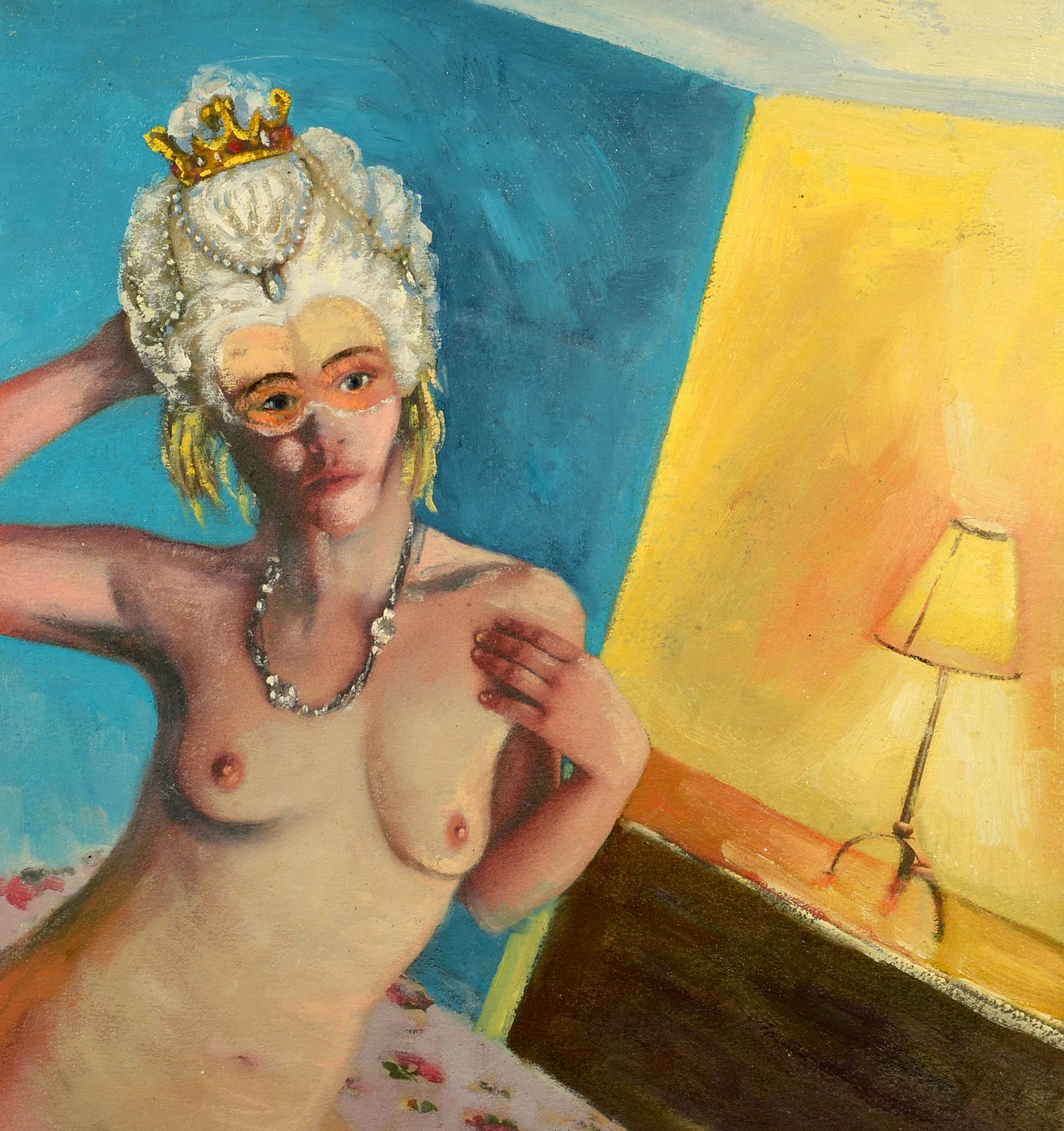 "Queenie, " Keith Hamilton, mixed media, contemporary art, nude
