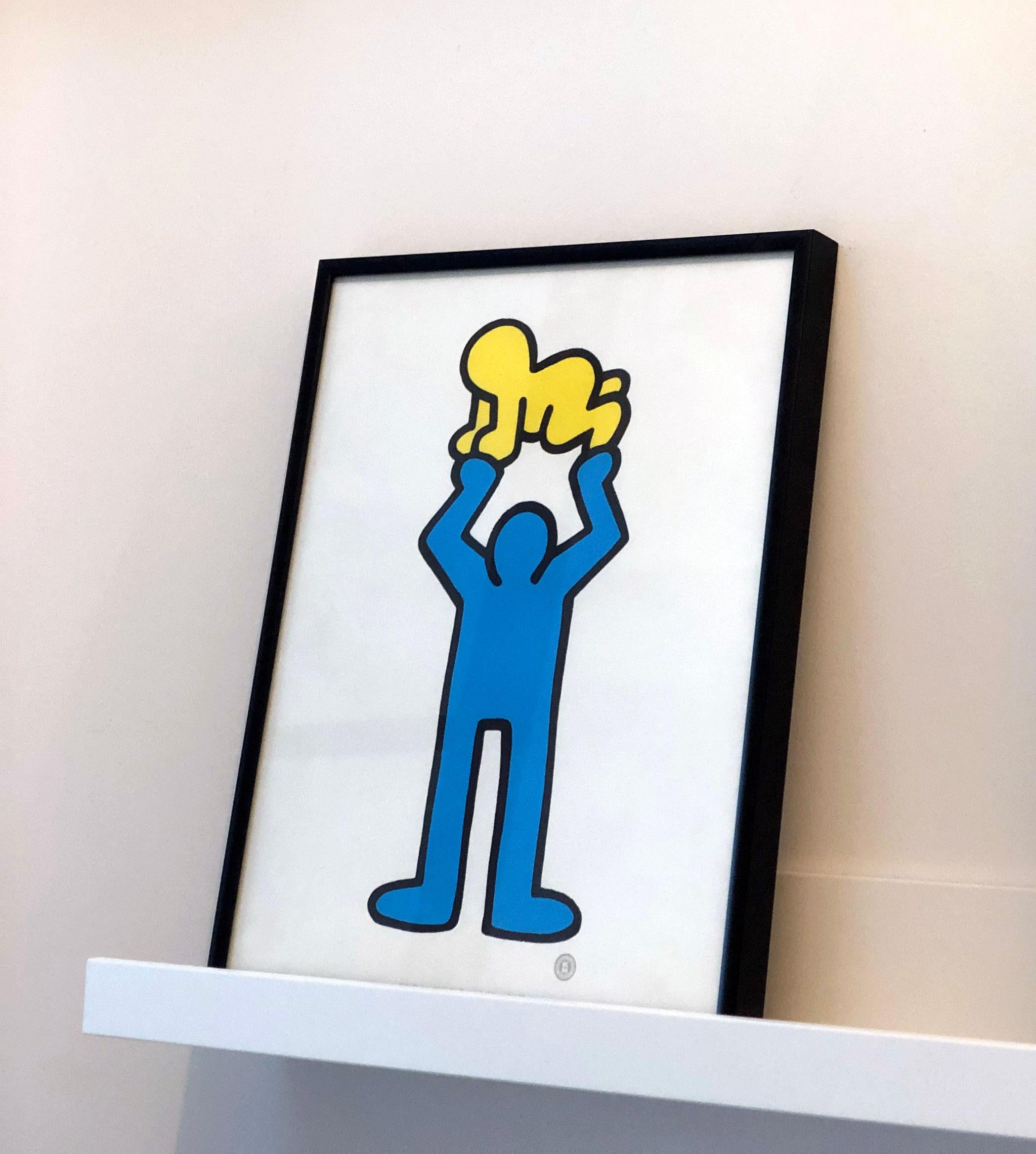 Keith Haring 1992 Man Holding Radiant Baby - Pop Art Screenprint For Sale 5