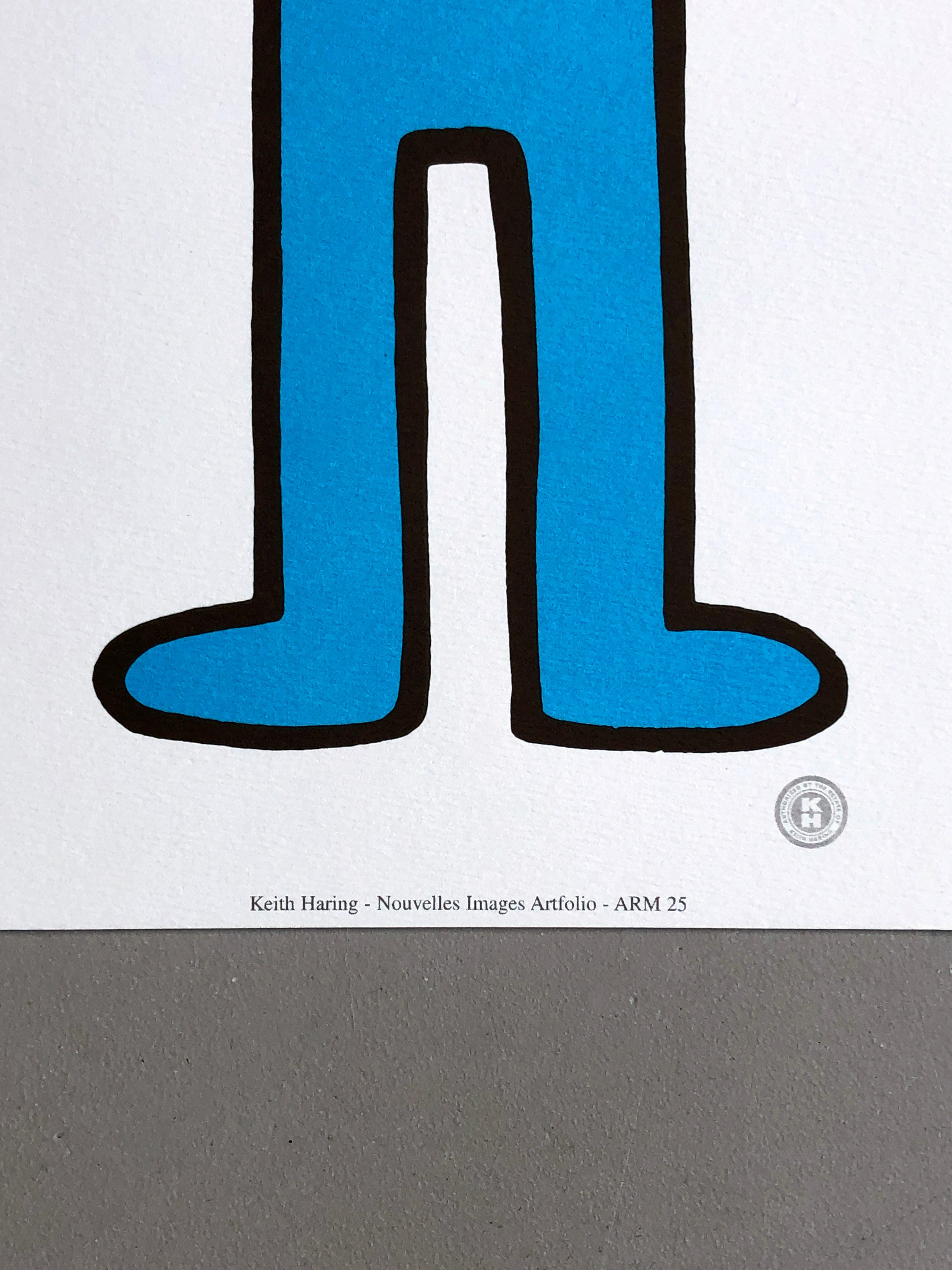Der Mann, der ein strahlendes Baby hält, von Keith Haring, 1992 – Pop-Art-Raumteiler (Sonstiges) im Angebot