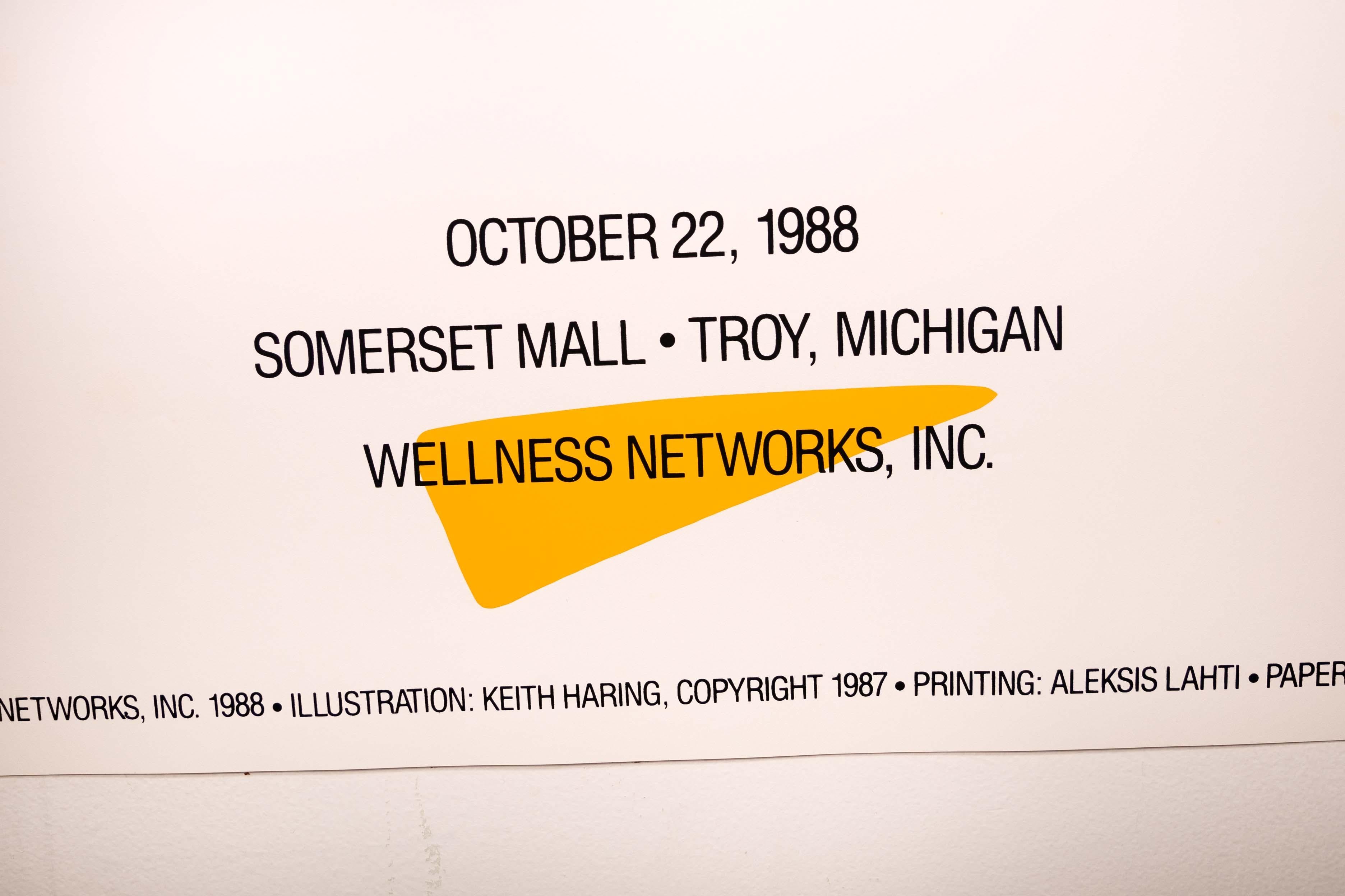 Keith Haring Art Attack on Aids Poster litografico d'arte contemporanea 1988 in vendita 1