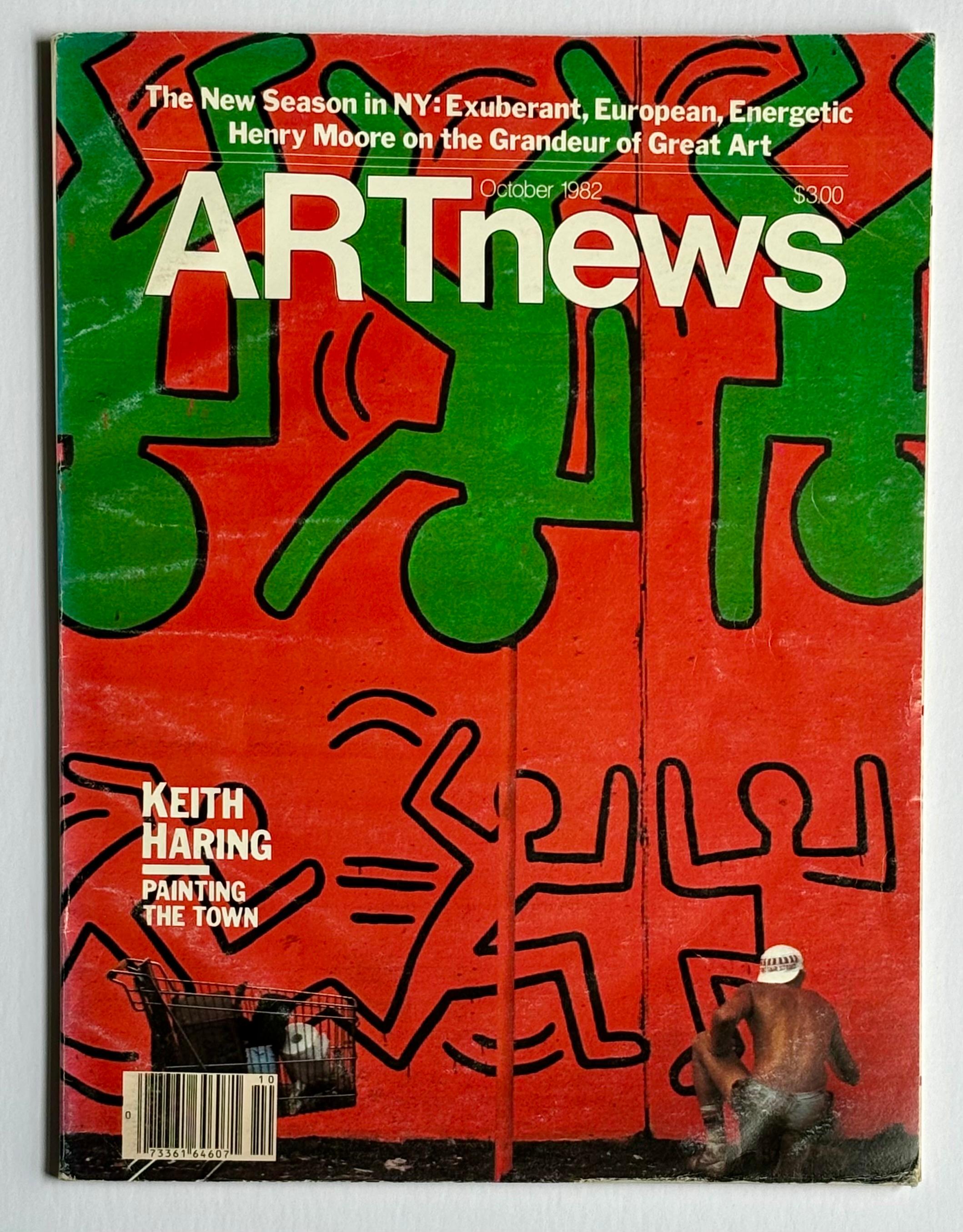Keith Haring 1982 :
Rare numéro original d'Art News de 1982 avec une couverture intemporelle de Martha Cooper représentant Keith Haring en train de peindre la fresque historique de Bowery et Houston Street à Manhattan.

Présente l'article fondateur