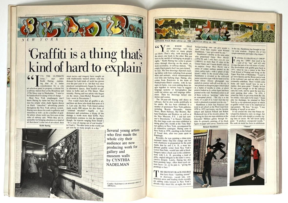 Fin du 20e siècle Keith Haring ArtNews 1982 (peinture murale de Keith Haring) en vente