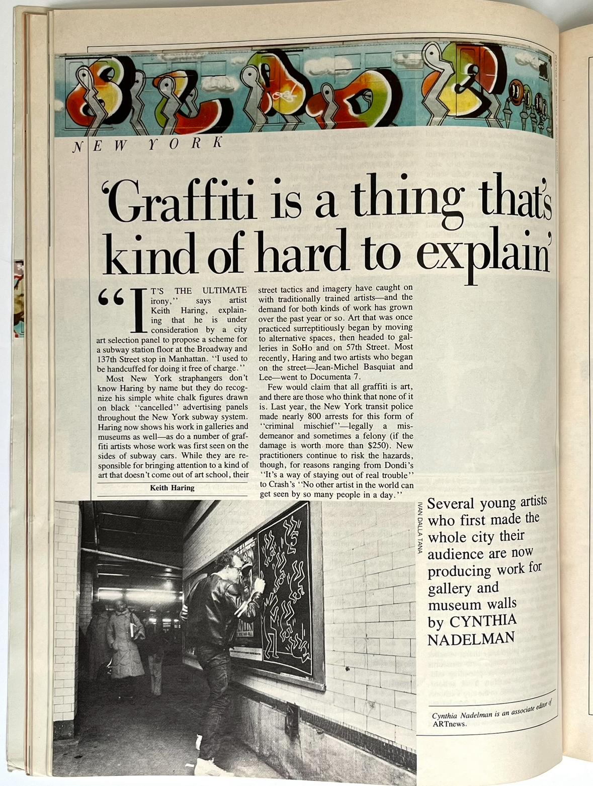 Papier Keith Haring ArtNews 1982 (peinture murale de Keith Haring) en vente