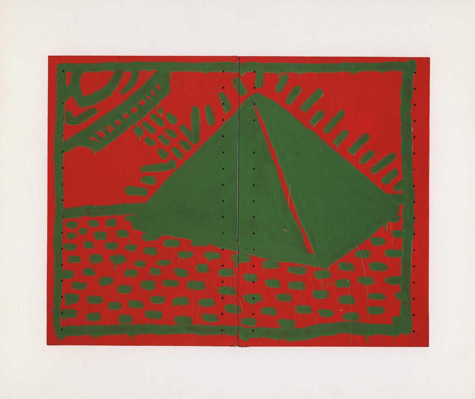 Keith Haring in der Galerie Tony Shafrazi, 2005: 
Faltbare Ausstellungsankündigung anlässlich der Ausstellung Keith Haring 