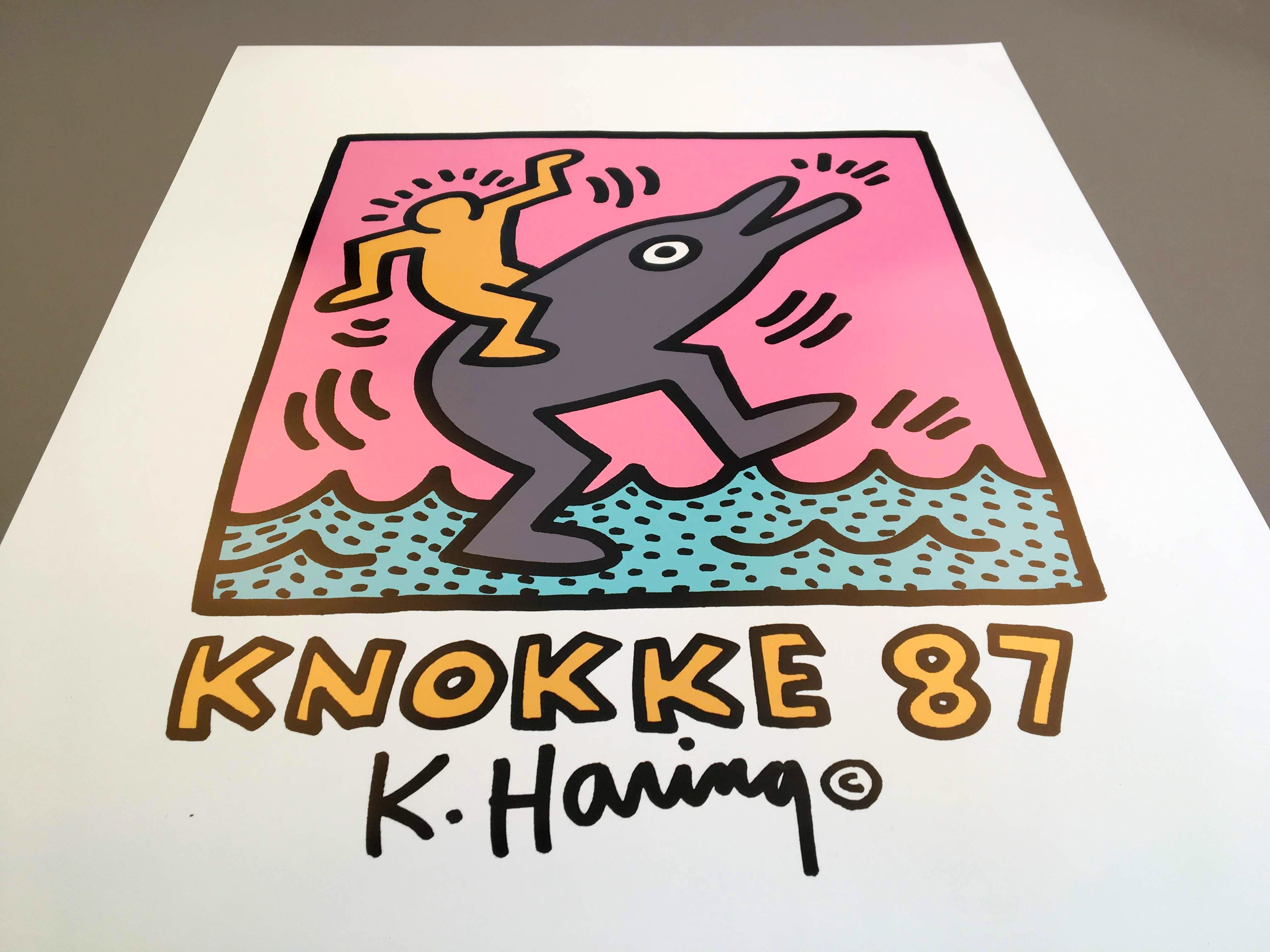 Keith Haring 'Casino Knokke' Rare Original 1987 Poster Print on Fine Paper In Good Condition For Sale In Frederiksberg, Copenhagen