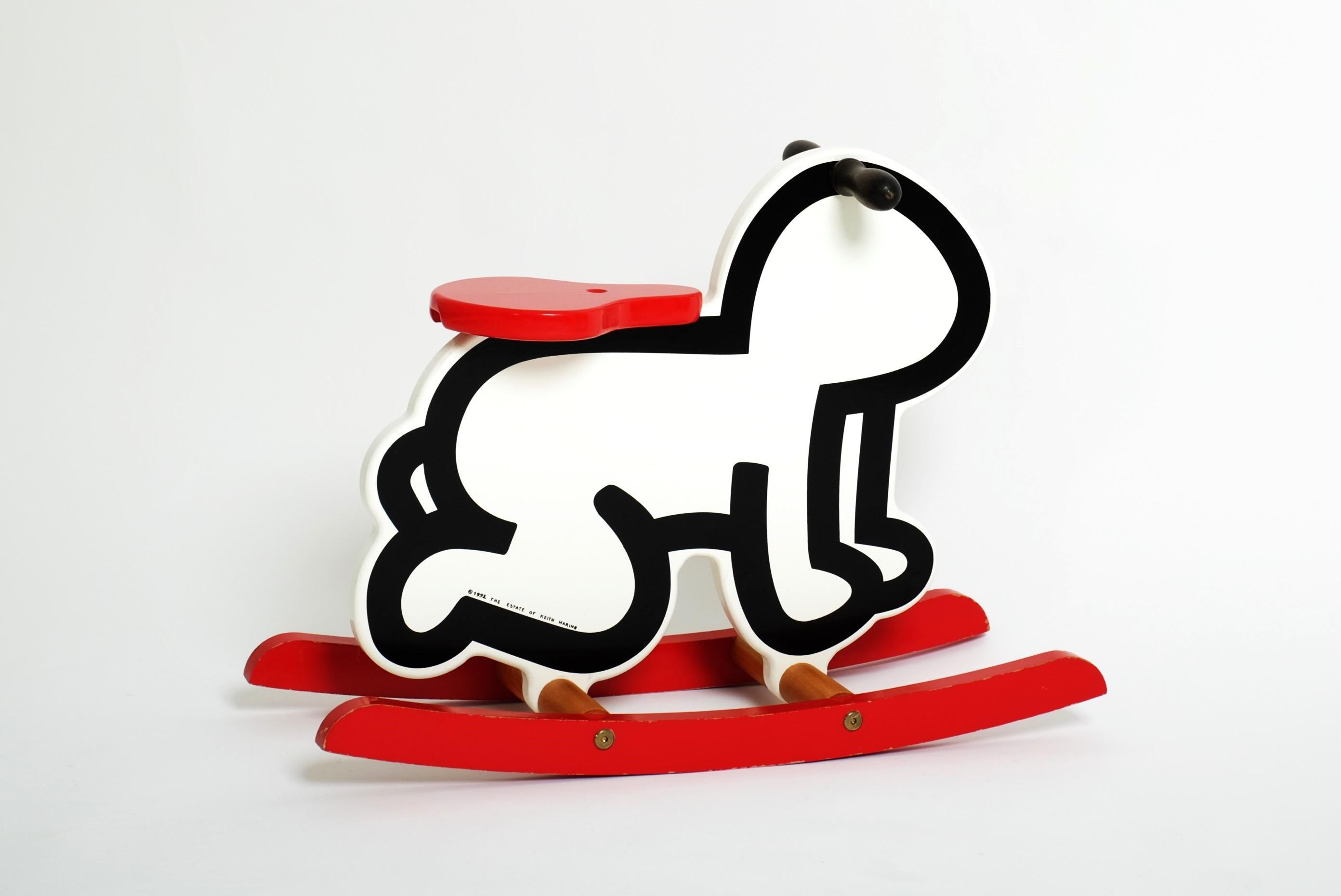 Dondolo per bambini Keith Haring, cavallo a dondolo, sedia Pop Art (Radiant Baby) in vendita 4