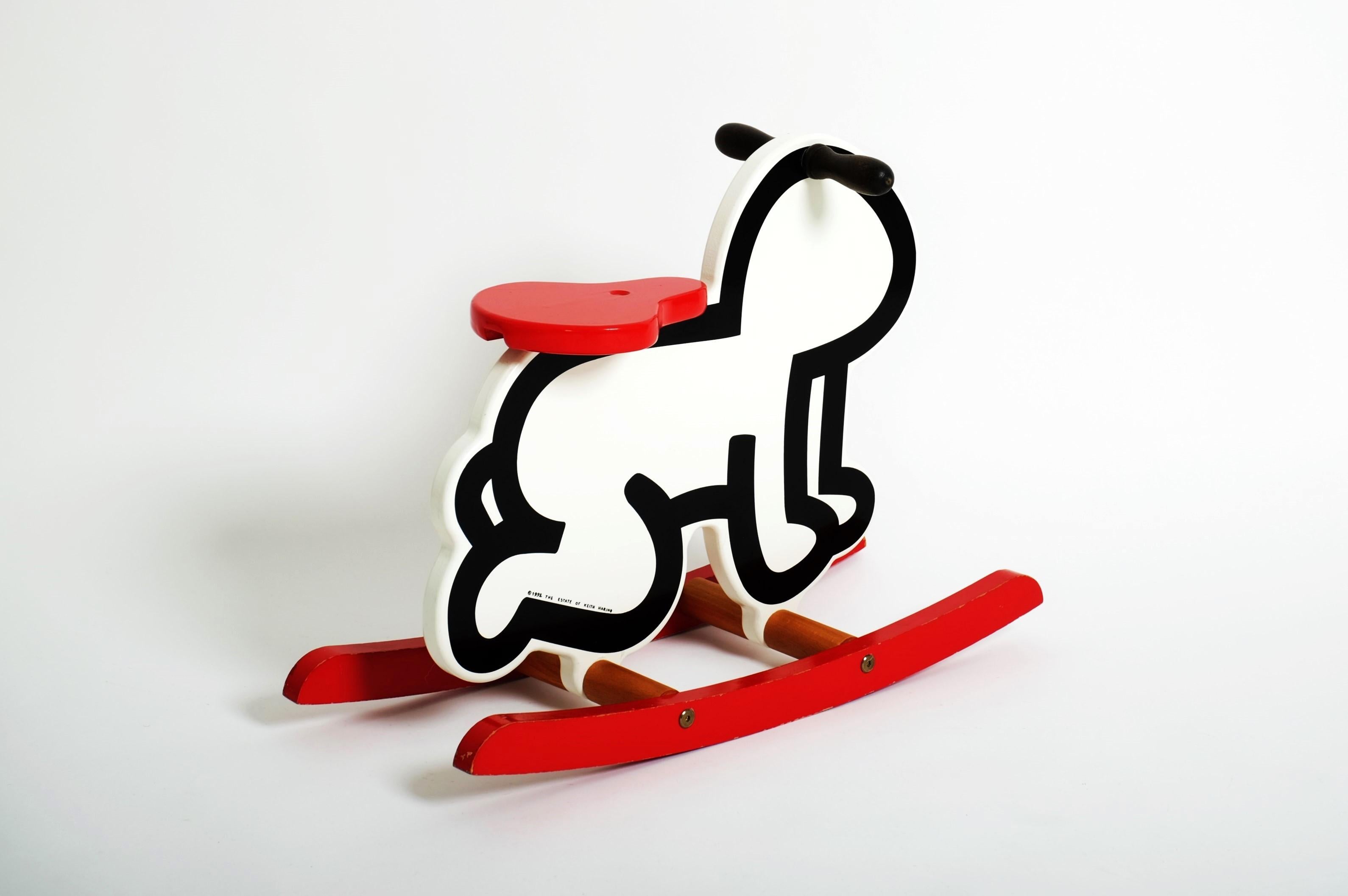Dondolo per bambini Keith Haring, cavallo a dondolo, sedia Pop Art (Radiant Baby) in vendita 5