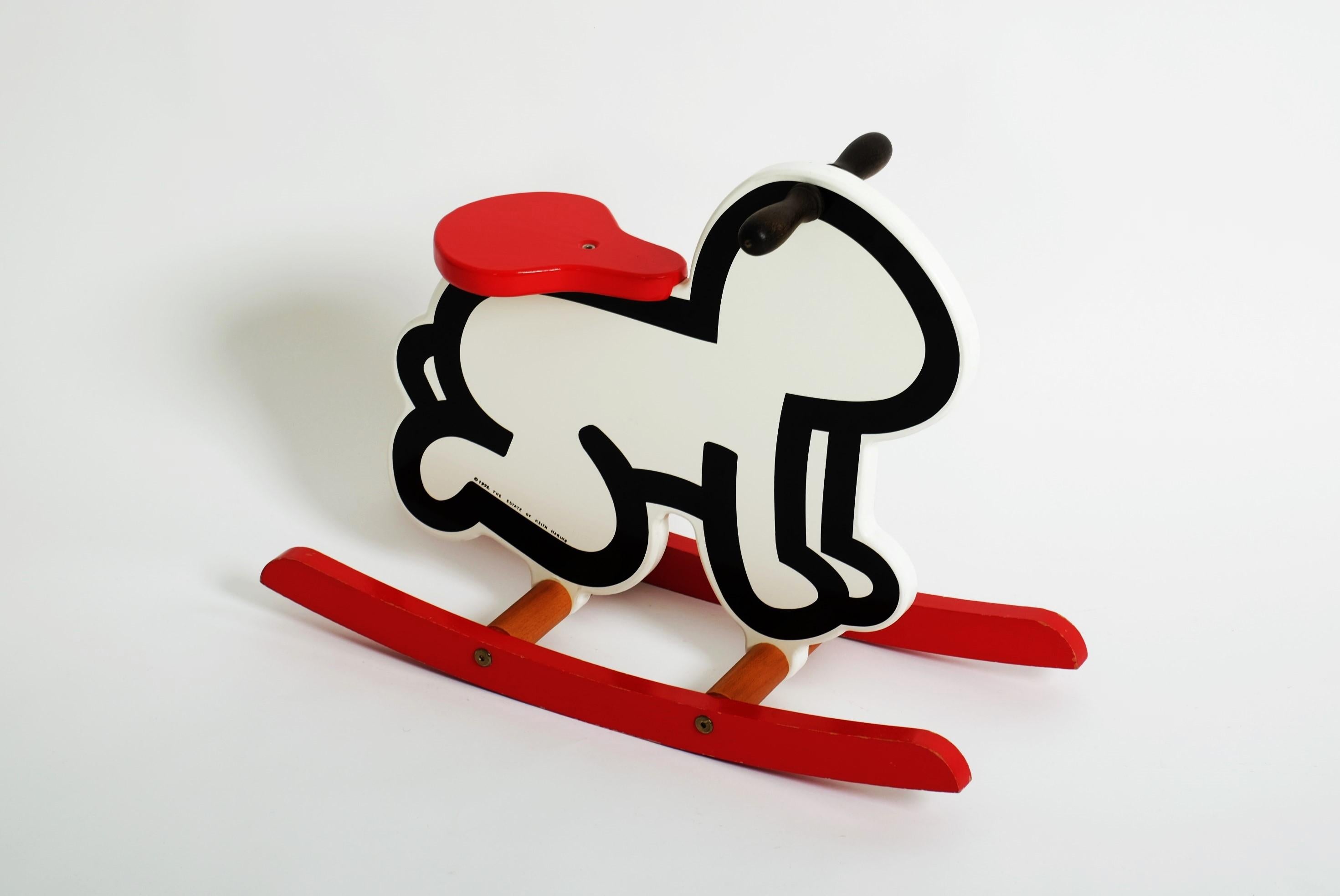 Dondolo per bambini Keith Haring, cavallo a dondolo, sedia Pop Art (Radiant Baby) in vendita 2