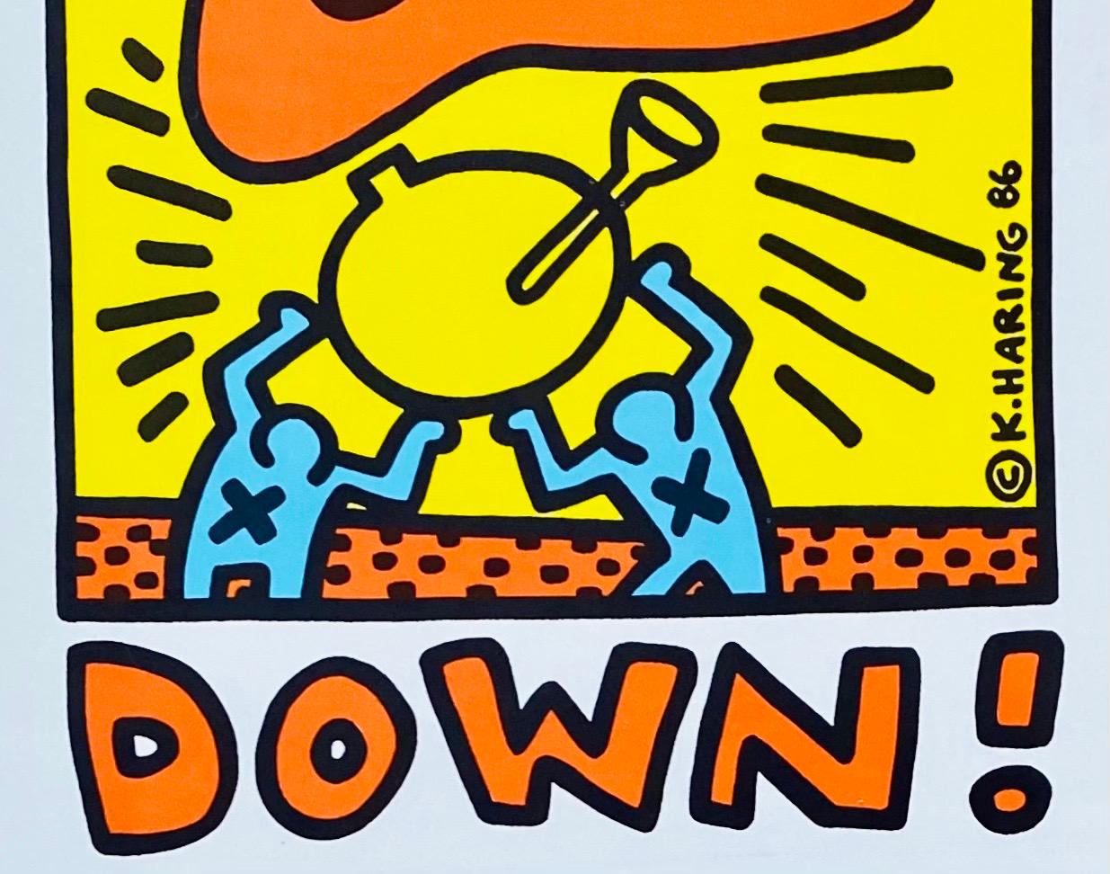 Keith Haring crack down! 1986:
Vintage original 1986 Keith Haring illustrated crack down! Benefit program.

Offset lithograph on folding announcement cover, 9 x 6 inches (folding open to 9x12 inches); unused and in very good vintage condition
