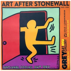 Vintage Keith Haring Exhibit Poster 'Keith Haring National Coming Out Day'