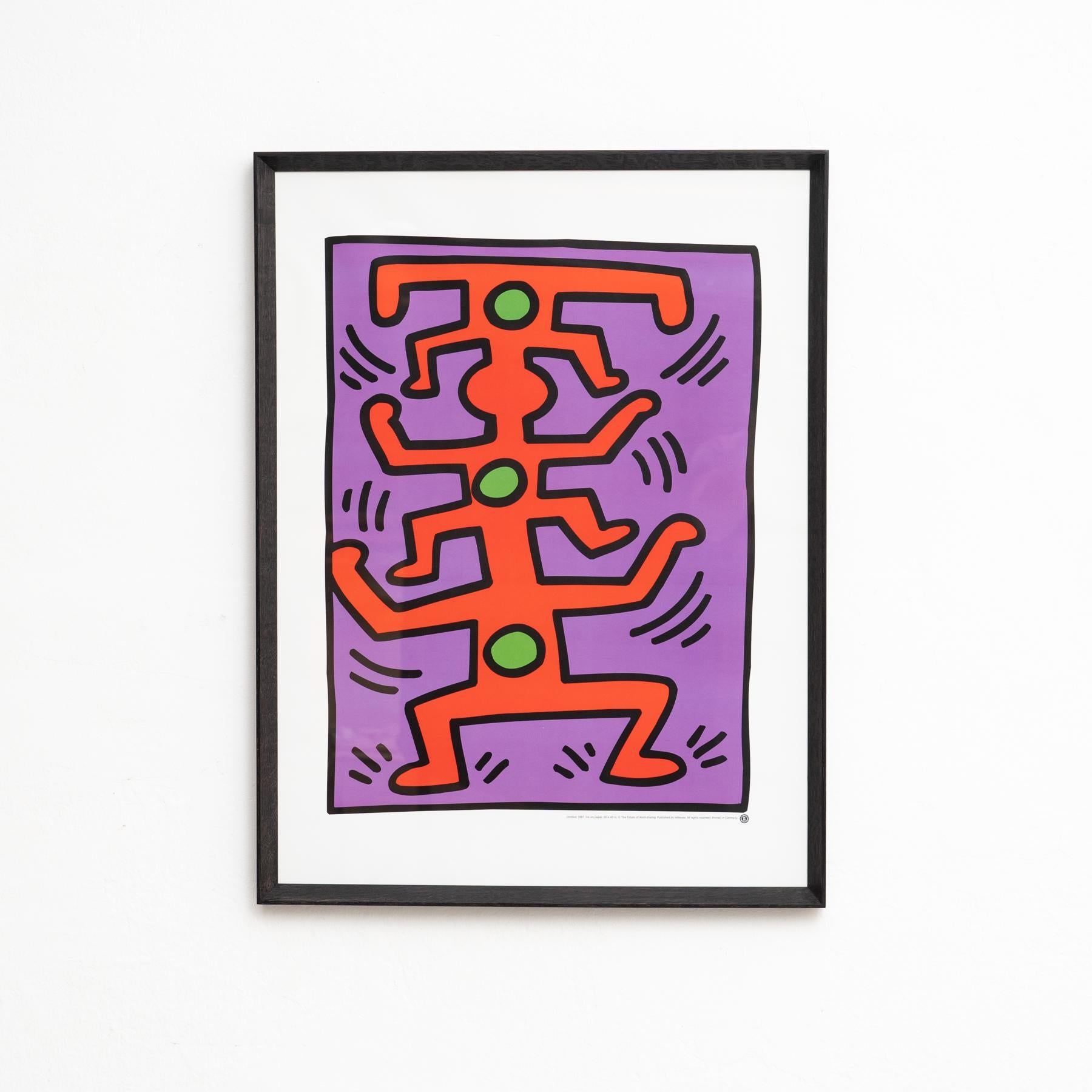 Gerahmte Litographie von Keith Haring aus dem Jahr 1987 von teNeues.

Hergestellt in Deutschland, ca. 1980.

In ursprünglichem Zustand mit geringen Gebrauchsspuren, die dem Alter und dem Gebrauch entsprechen, wobei eine schöne Patina erhalten