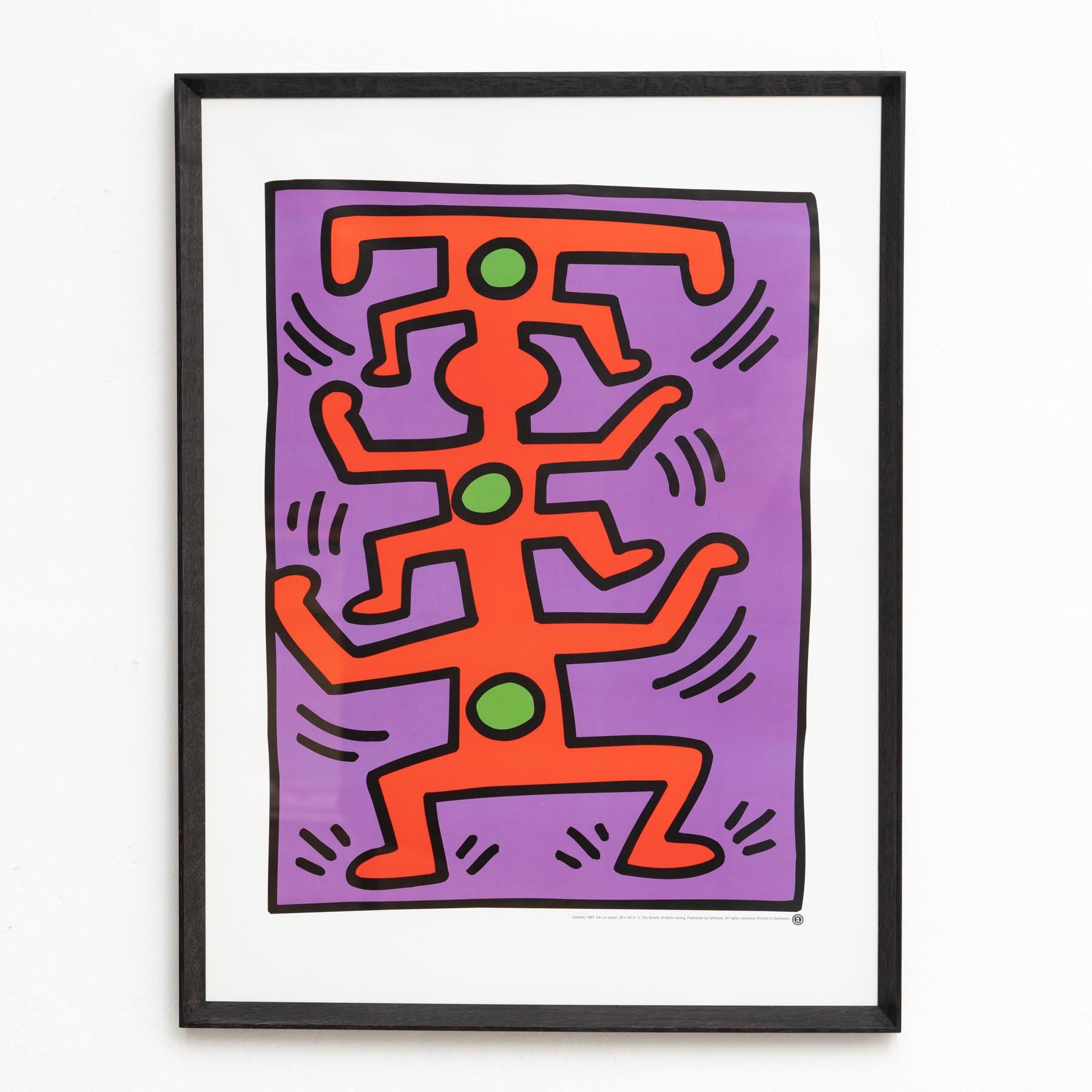 Gerahmte Lithographie von Keith Haring, 1987 von Teneues (Deutsch) im Angebot