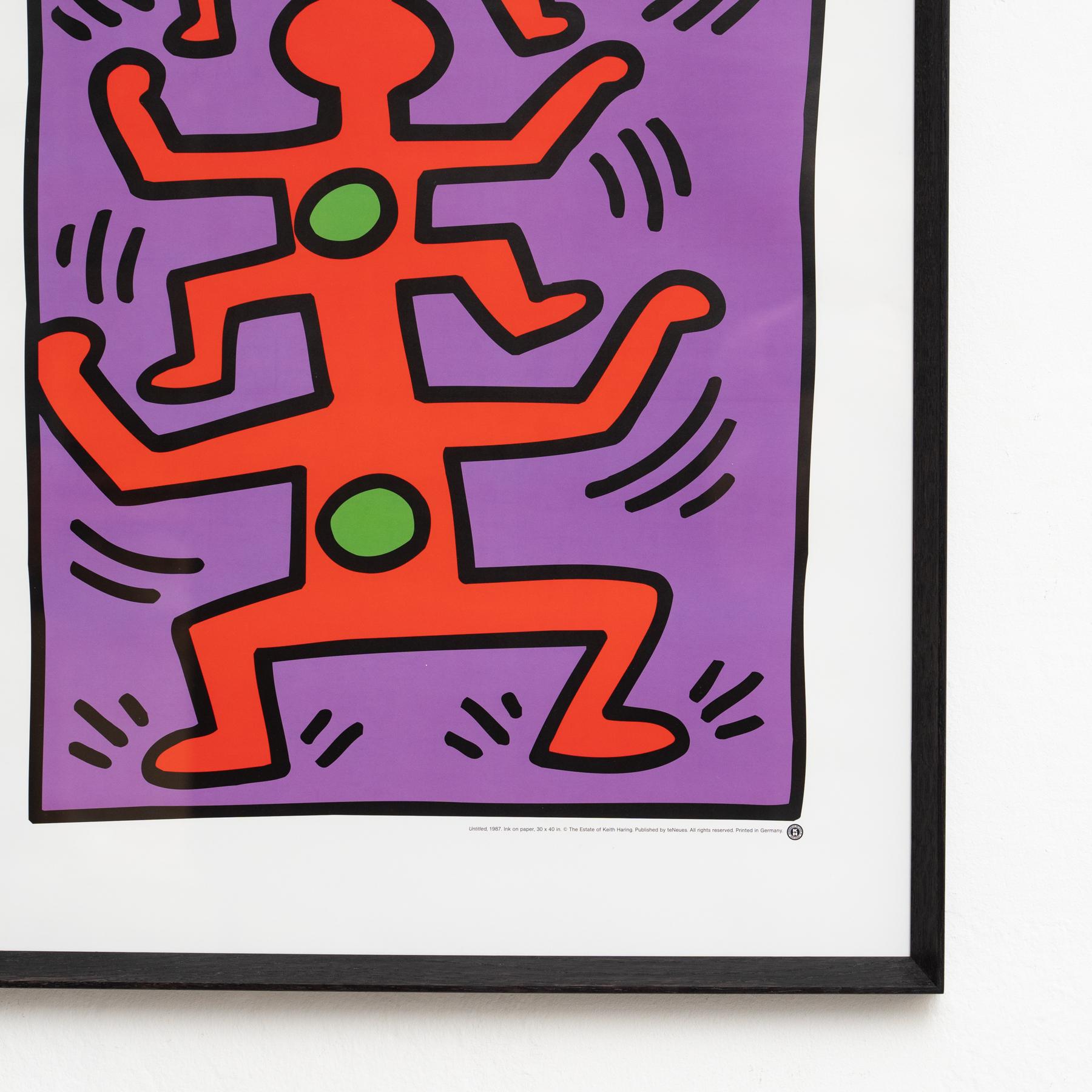 Gerahmte Lithographie von Keith Haring, 1987 von Teneues (Ende des 20. Jahrhunderts) im Angebot