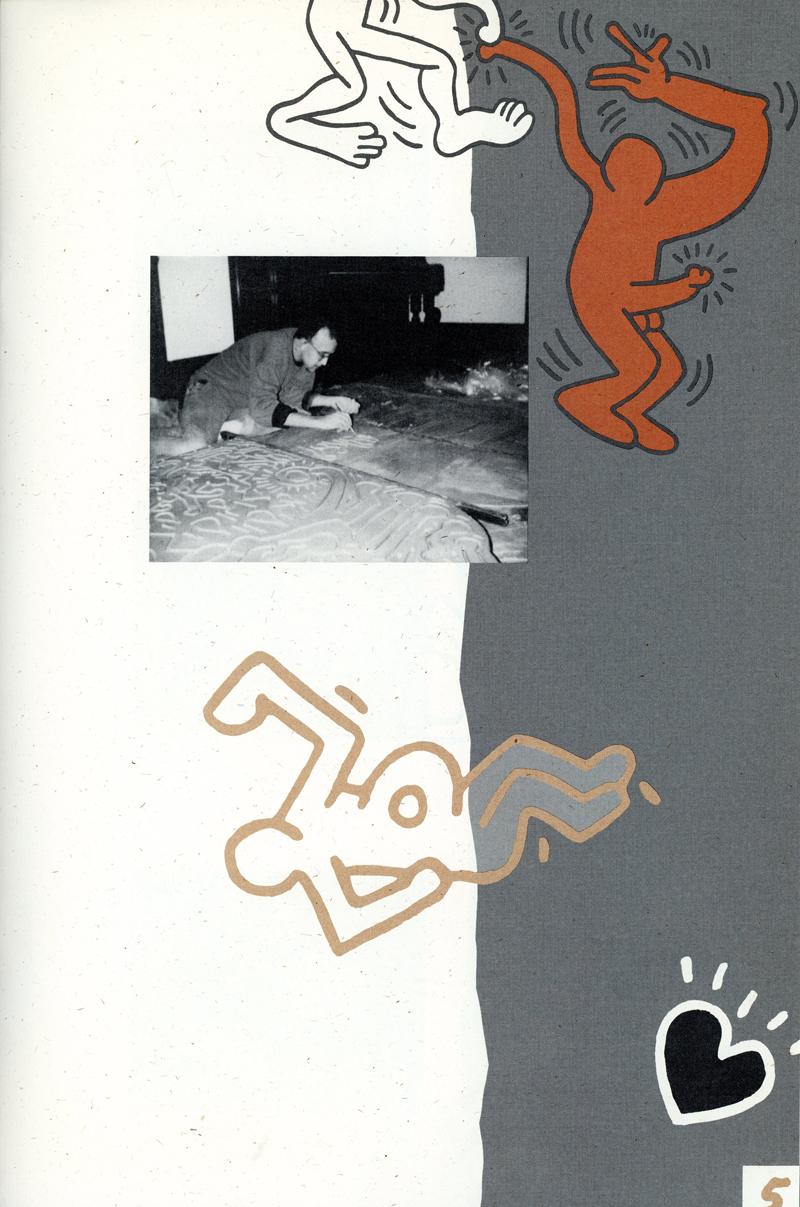 Raro catálogo de la exposición Haring de 1990 publicado con motivo de Keith Haring, Galería 56, Ginebra, Suiza, 1990.

El catálogo de esta exposición presenta principalmente dibujos de Haring realizados en escayola y convertidos posteriormente en