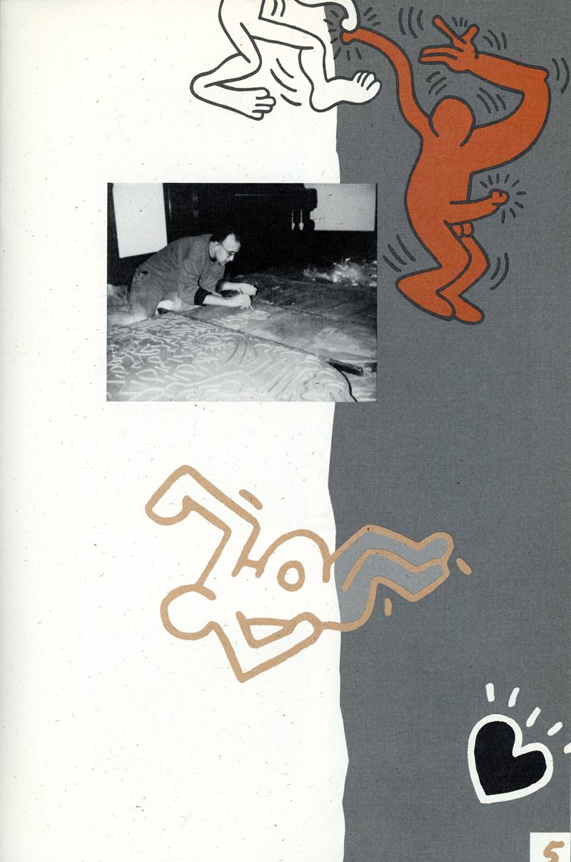 Rare 1990 Haring exhibition catalog published on the occasion of Keith Haring, Gallery 56, Geneva, Switzerland, 1990.

This exhibition catalog primarily features Haring drawings done in plaster and later made into pewter and bronze sculptures.