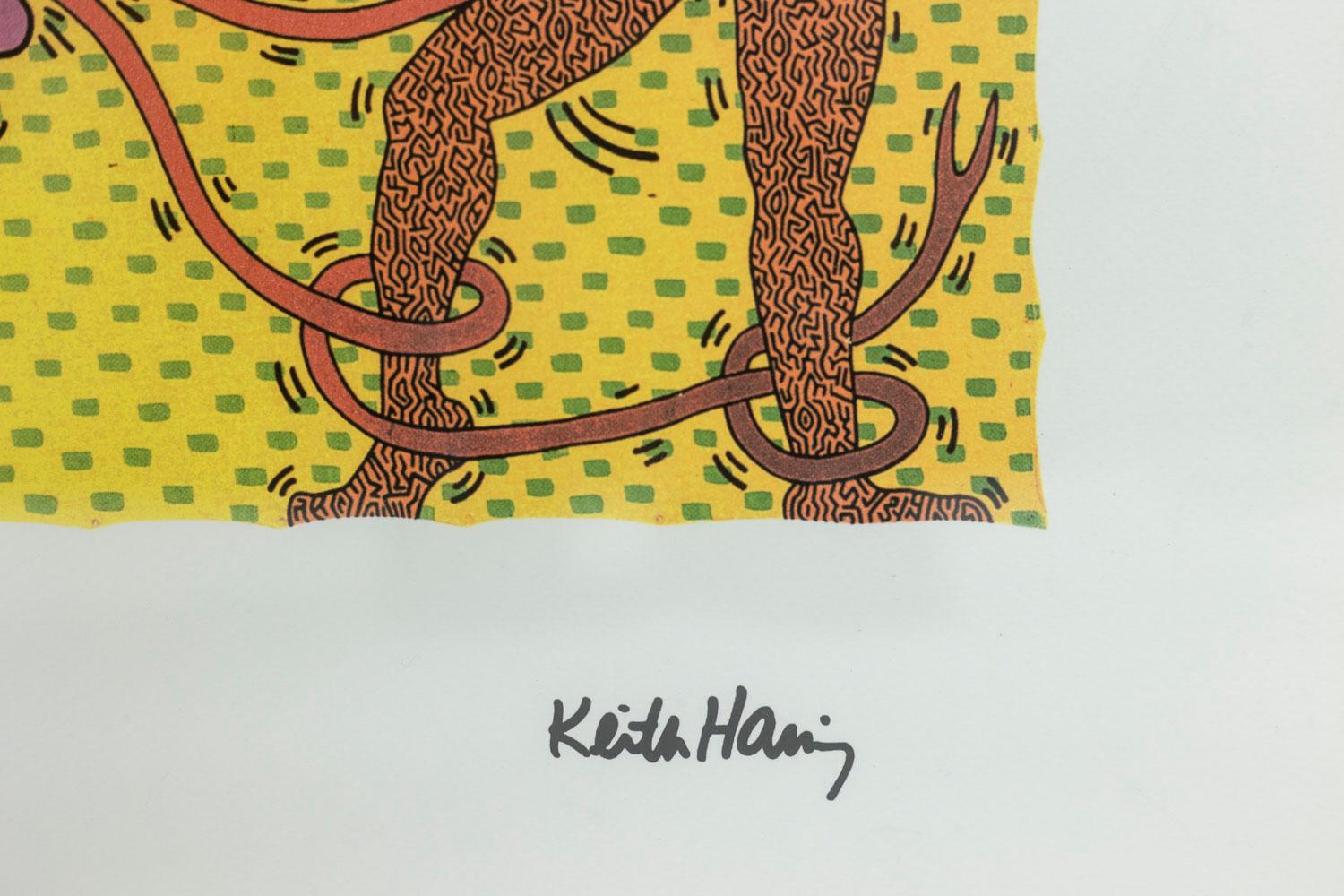 Keith Haring, Lithografie, 1990er-Jahre (Eichenholz) im Angebot