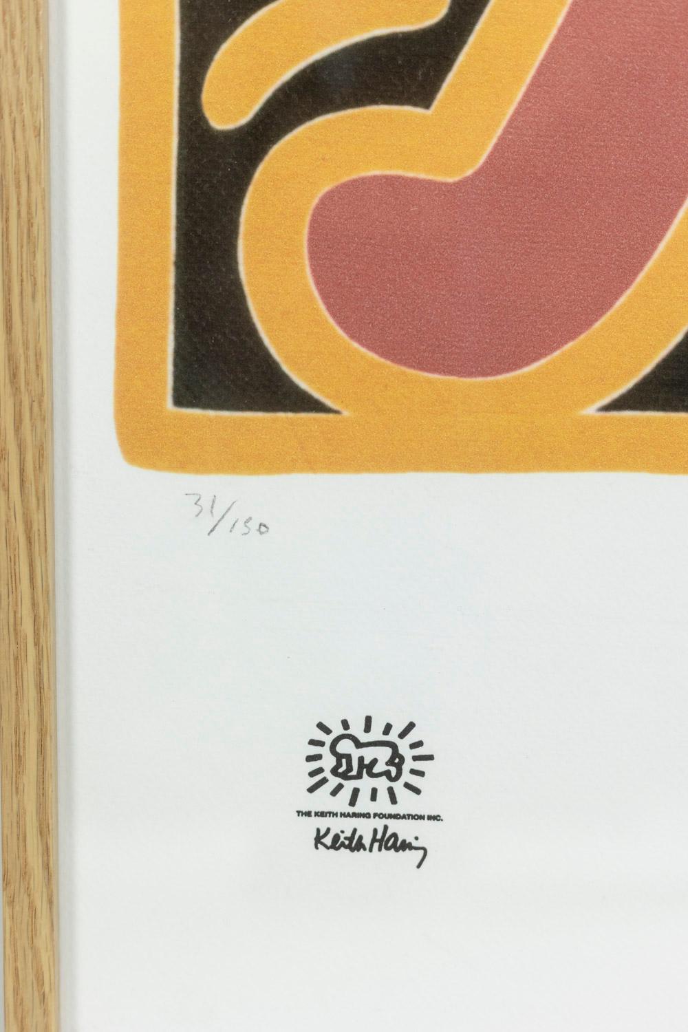 Keith Haring, Lithografie, 1990er-Jahre (Eichenholz) im Angebot