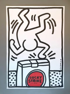 Keith Haring 'Lucky Strike I' Rare Original 1987 Poster Print on Wove Paper