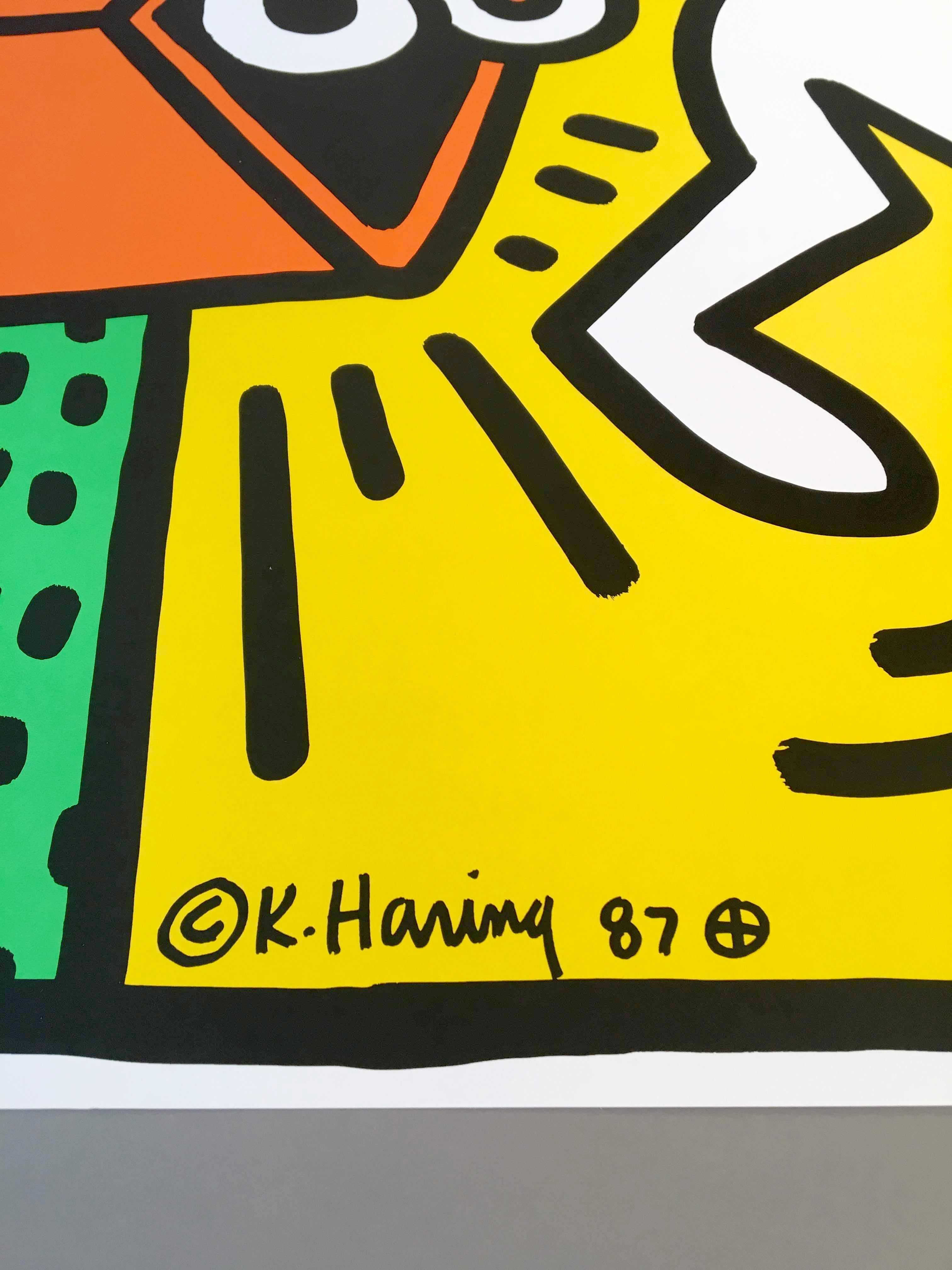 Keith Haring 'Lucky Strike II' Rare Original 1987 Poster Print on Wove Paper For Sale 1