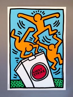 Keith Haring 'Lucky Strike III' Rare Original 1987 Poster Print on Wove Paper