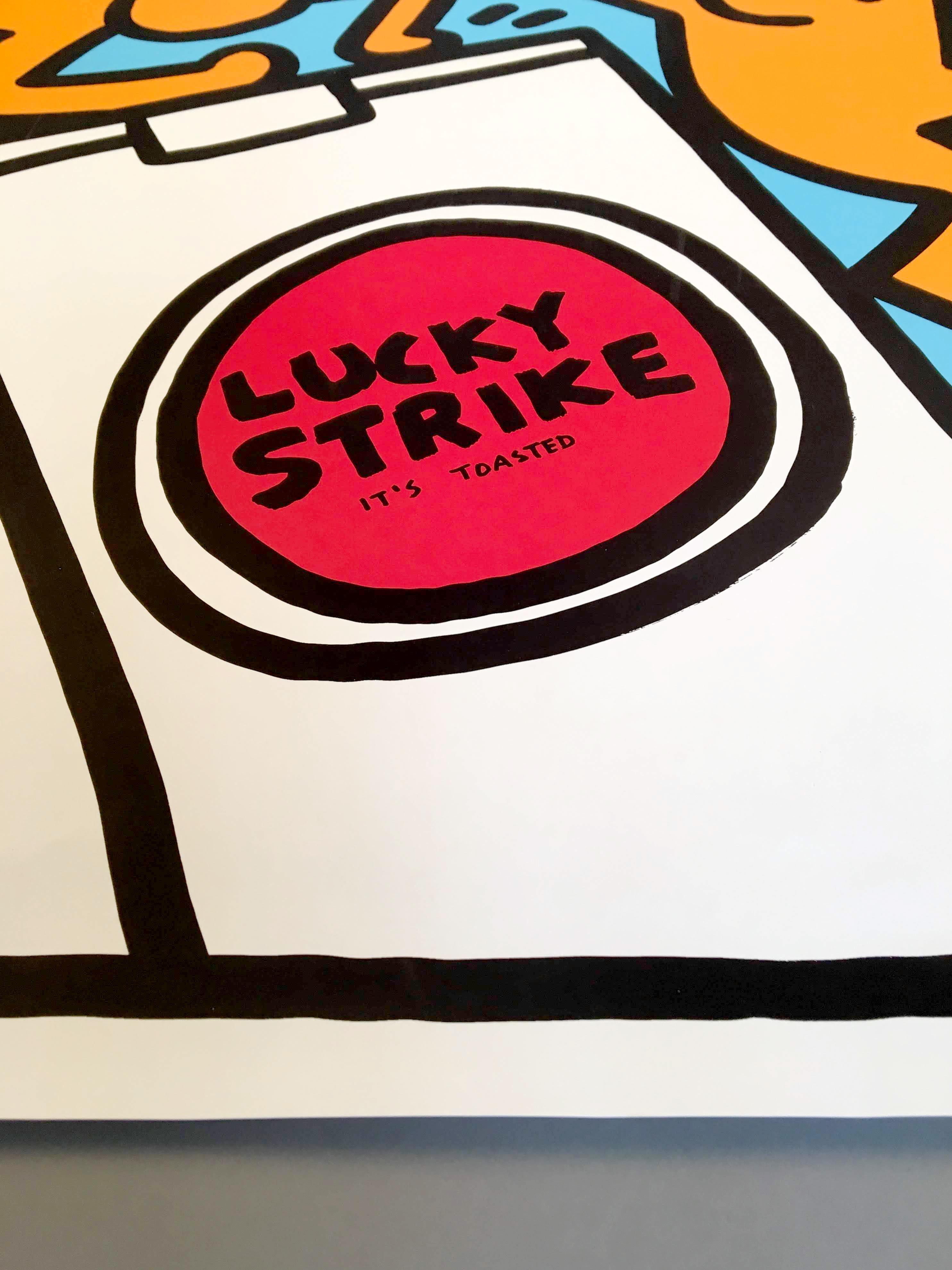 Keith Haring 'Lucky Strike III' Rare Original 1987 Poster Print on Wove Paper In Excellent Condition For Sale In Frederiksberg, Copenhagen