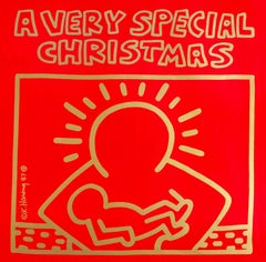 Vintage 1980s Keith Haring album art (Keith Haring Christmas)