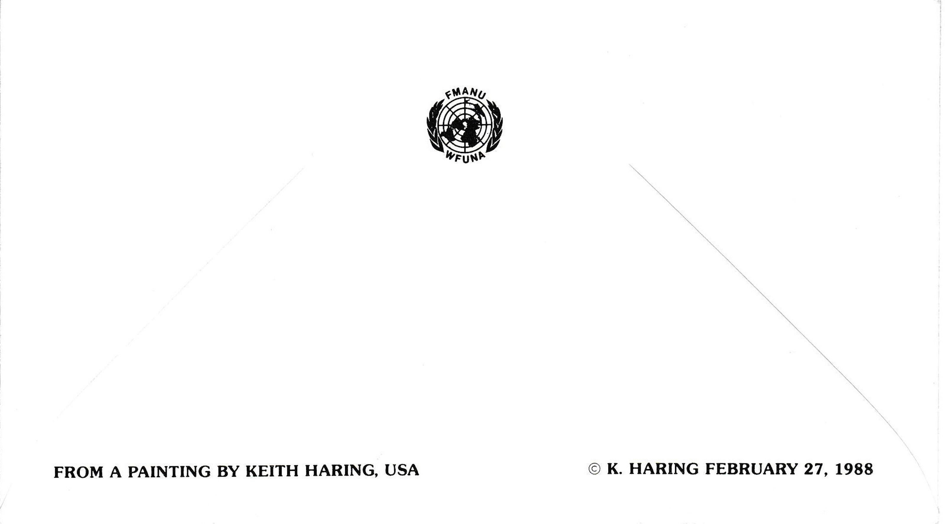 Enveloppe du jour d'un volontaire international, signée du cachet de Keith Haring en vente 1
