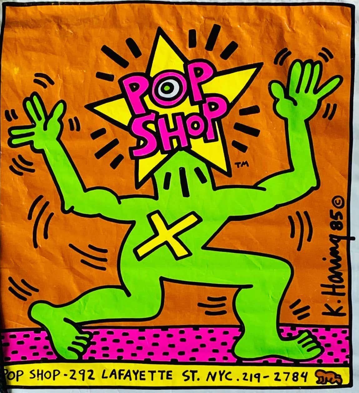Original 1980s Keith Haring Pop Shop bag (Keith Haring pop shop New York) 1