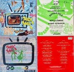 Original Keith Haring Record Art: set of 4  (1980s Keith Haring album cover art)