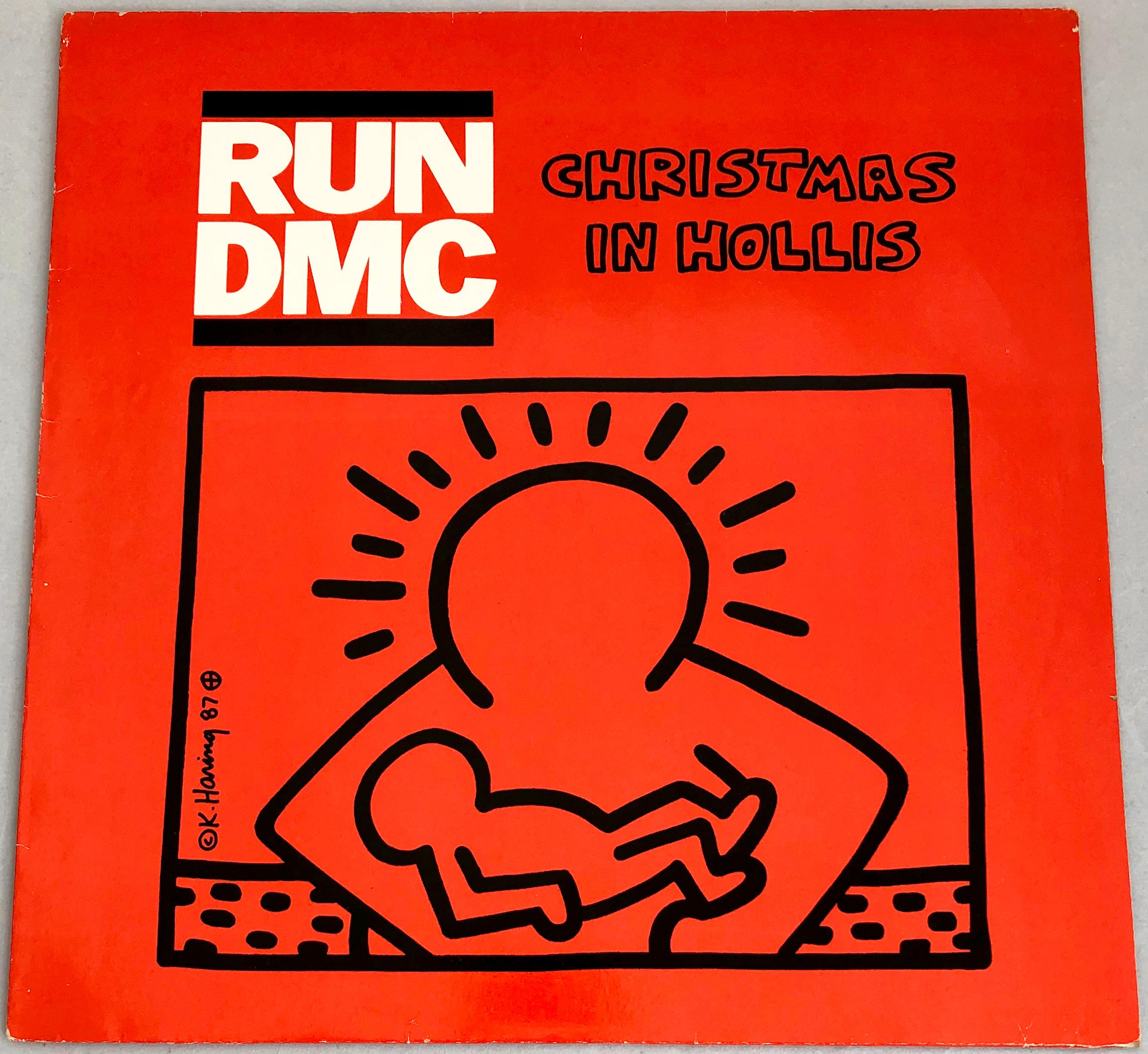 Rare vinyle d'art original Keith Haring en vinyle (Keith Haring Run Dmc)  en vente 1