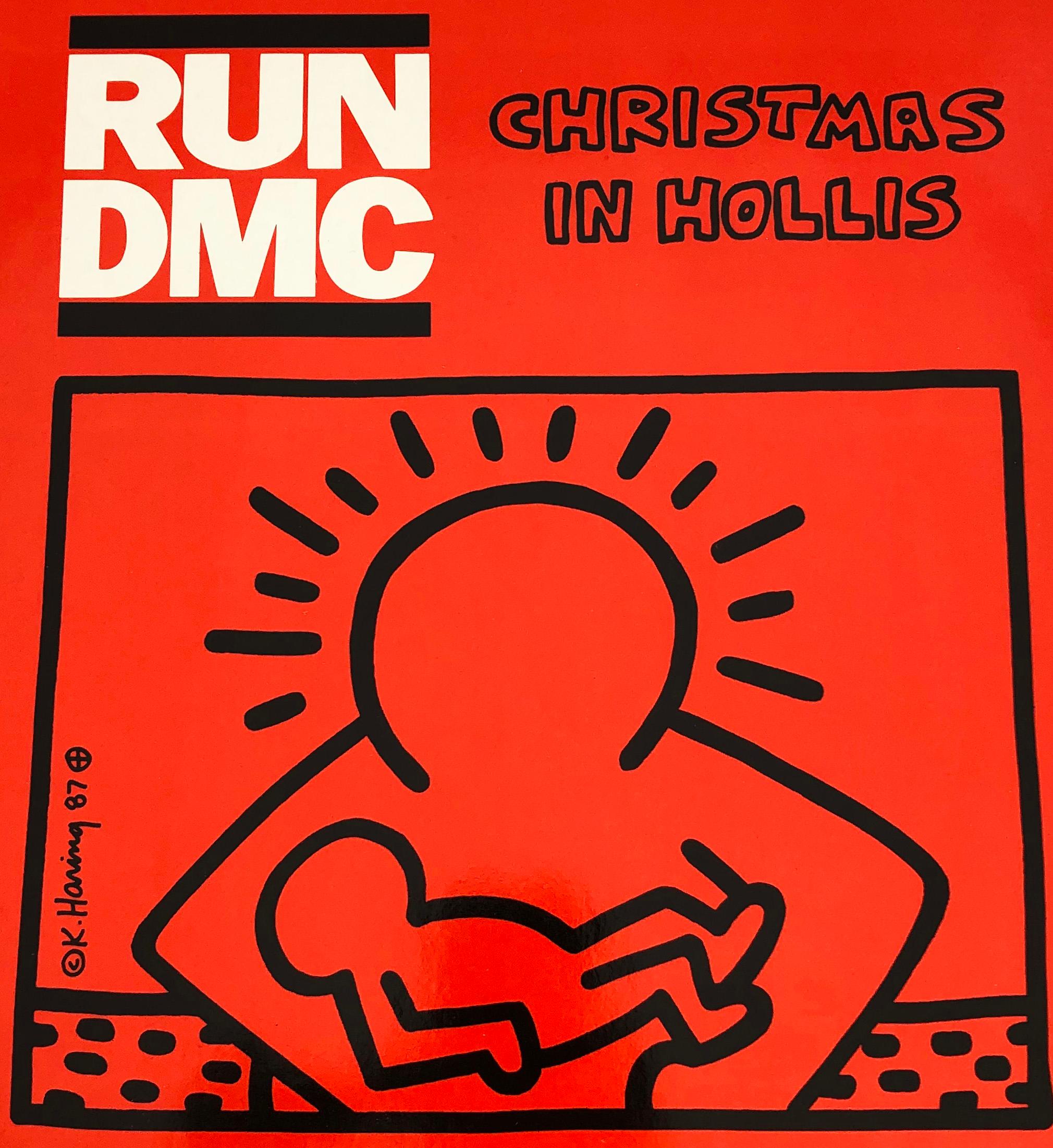 Rare vinyle d'art original Keith Haring en vinyle (Keith Haring Run Dmc)  en vente 2