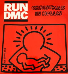 Retro After Keith Haring Vinyl Record Art (Keith Haring Run Dmc) 