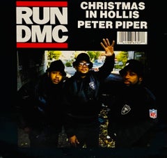 Rare Original Keith Haring Vinyl Record Art (Run Dmc Christmas)