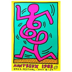 Vintage Keith Haring 'Montreux Jazz Festival I' Rare Original 1983 Poster Print